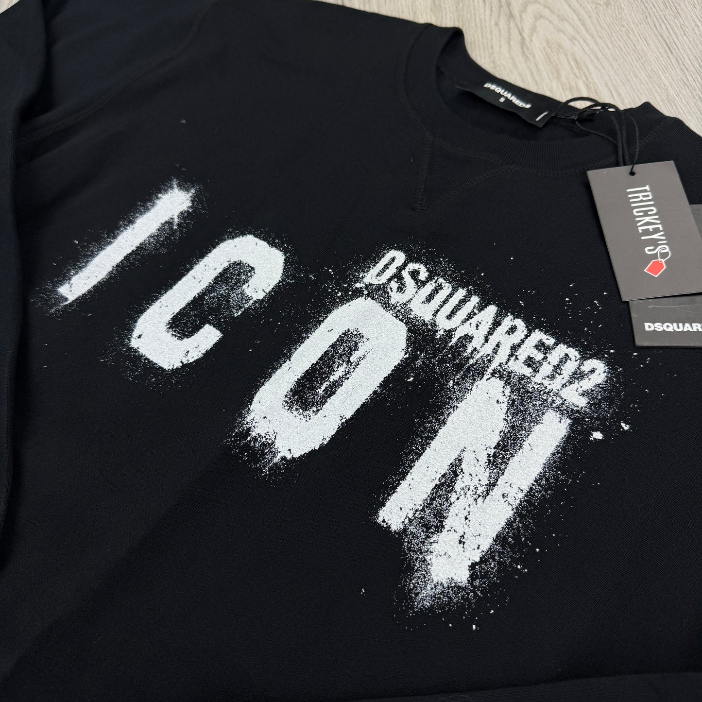 Dsquared2 Men’s Black Crewneck Jumper With Spray Logo