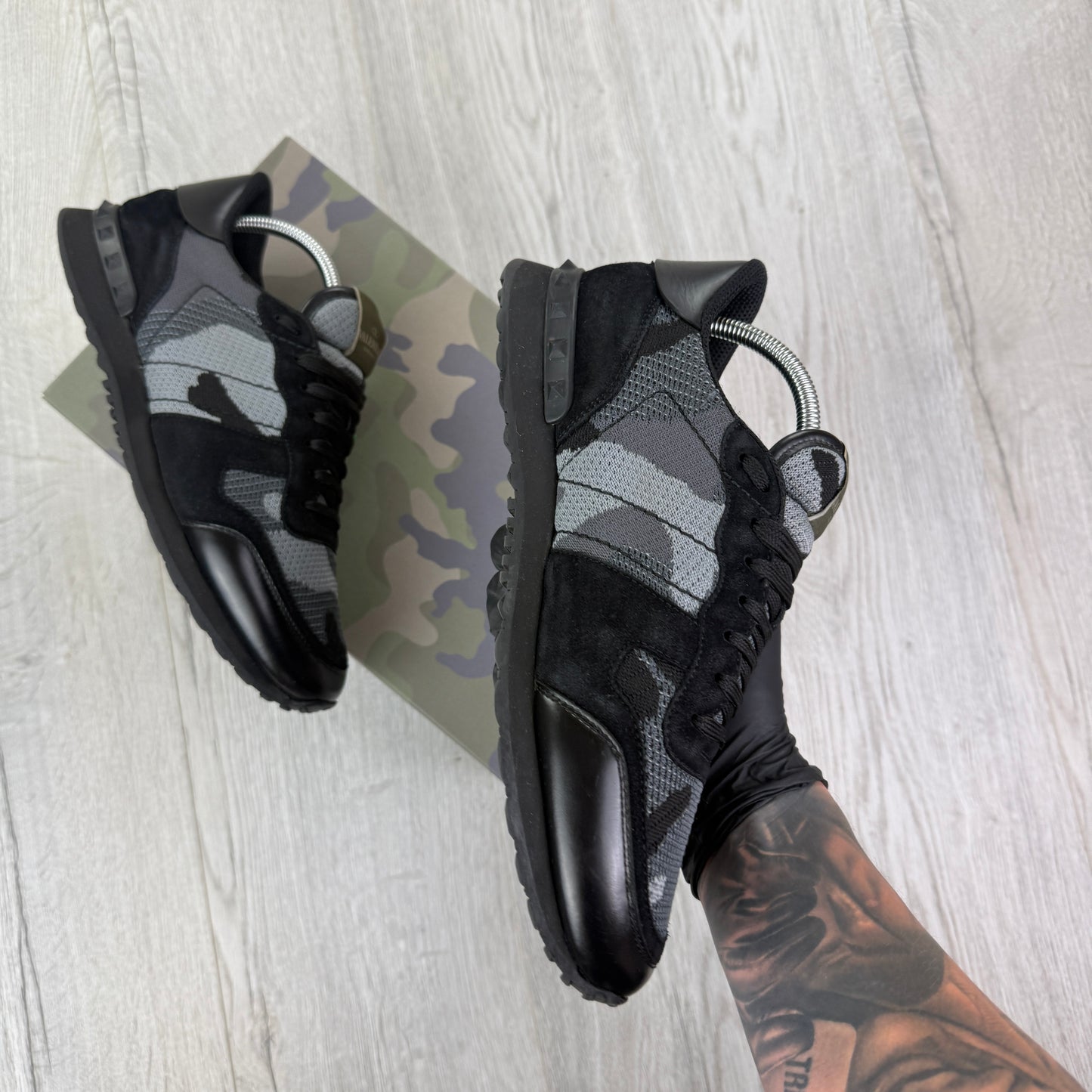 Valentino Men’s Black Camo Mesh Rockrunner
