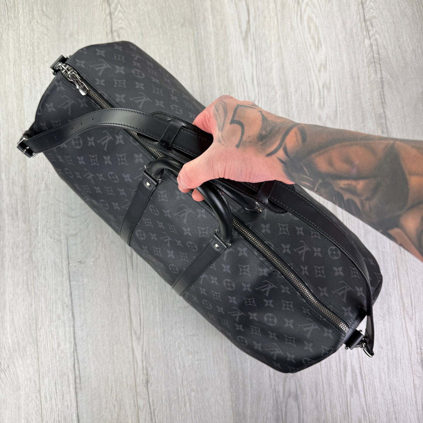 Louis Vuitton Men’s Black Monogram Keepal Bag - 55