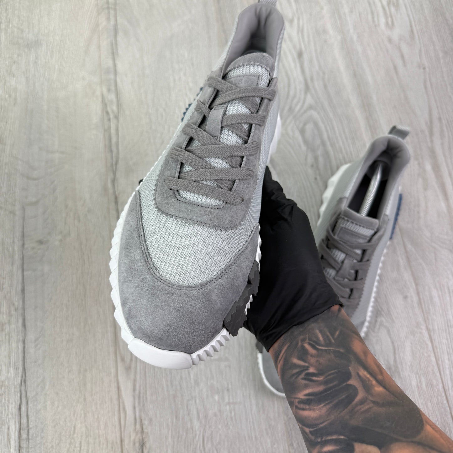 Hermes Men’s Grey Suede Bouncing Sneakers - Uk 11