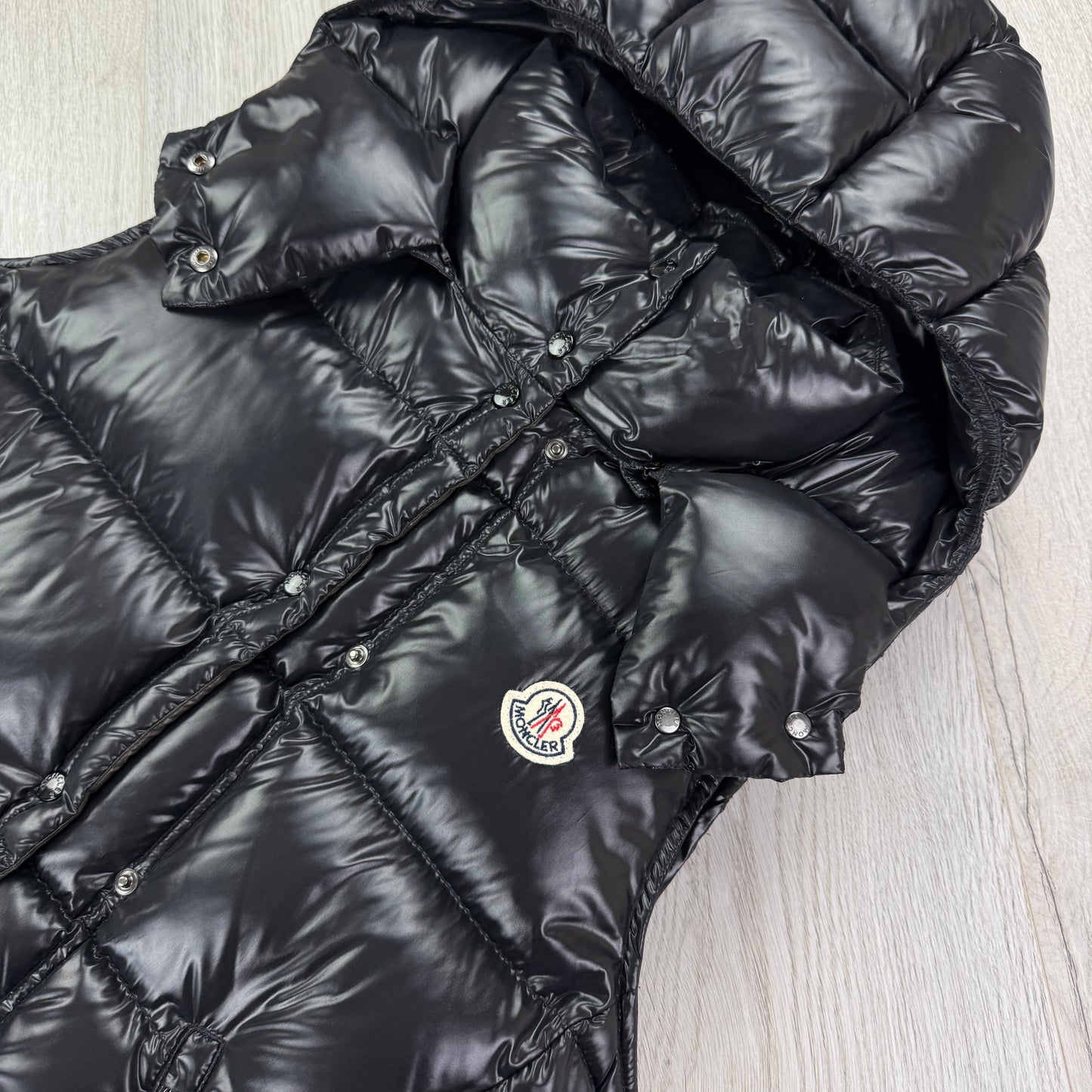 Moncler Women’s Galene Black Hooded Gilet - Size 3