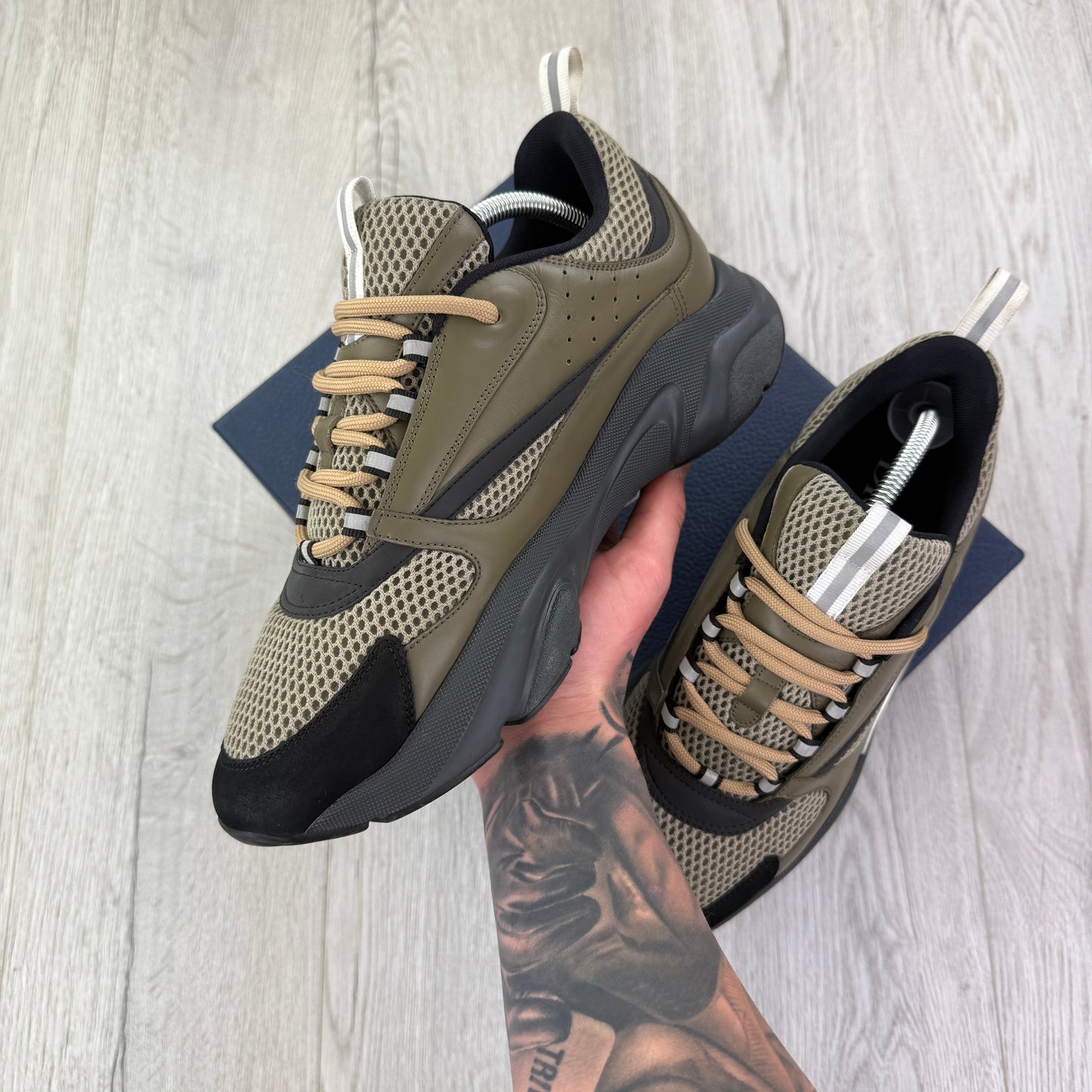 Dior B22 Men’s Khaki Grey Runners - 42 (Uk 7.5)