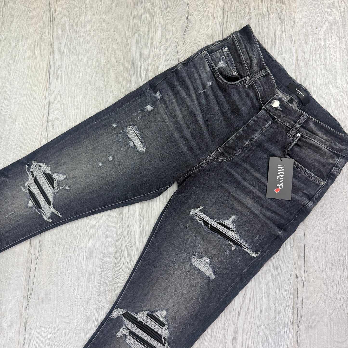 Amiri MX1 Grey Distressed Jeans - Uk 32