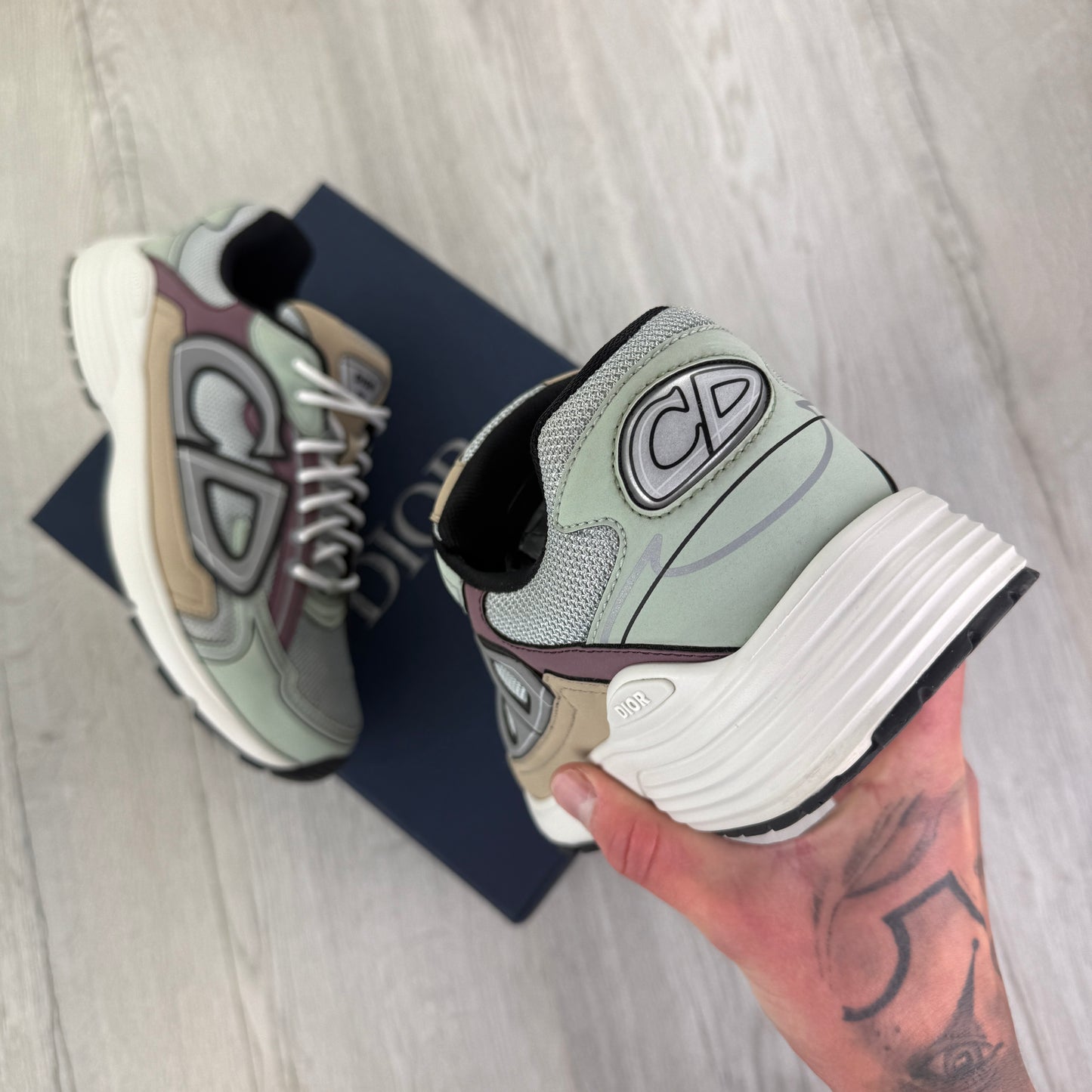 Dior B30 Men’s Lavender Grey Beige Trainers - 43 (Fit Uk 9)