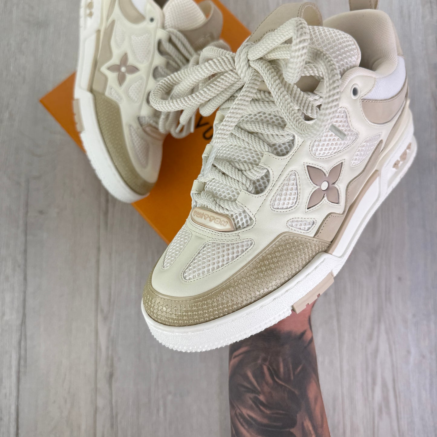 Louis Vuitton Men’s Beige Skate Trainers - Uk 7 (Fit 8)