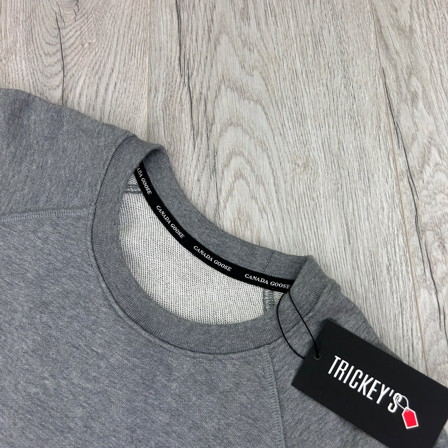 Canada Goose Men’s Grey Black Badge Crewneck Jumper - XXL