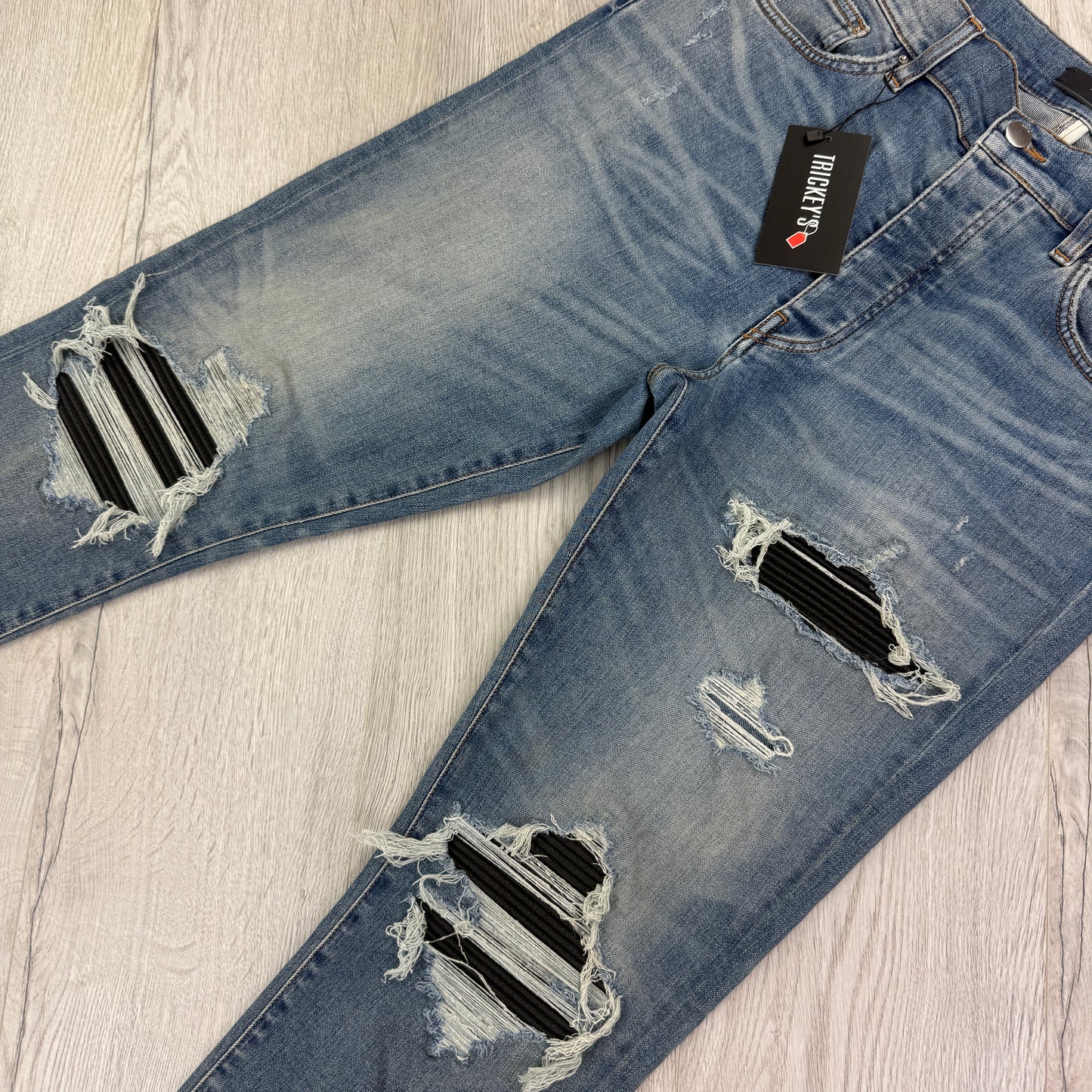 Amiri MX1 Denim Distressed Ripped Jeans - Uk 34