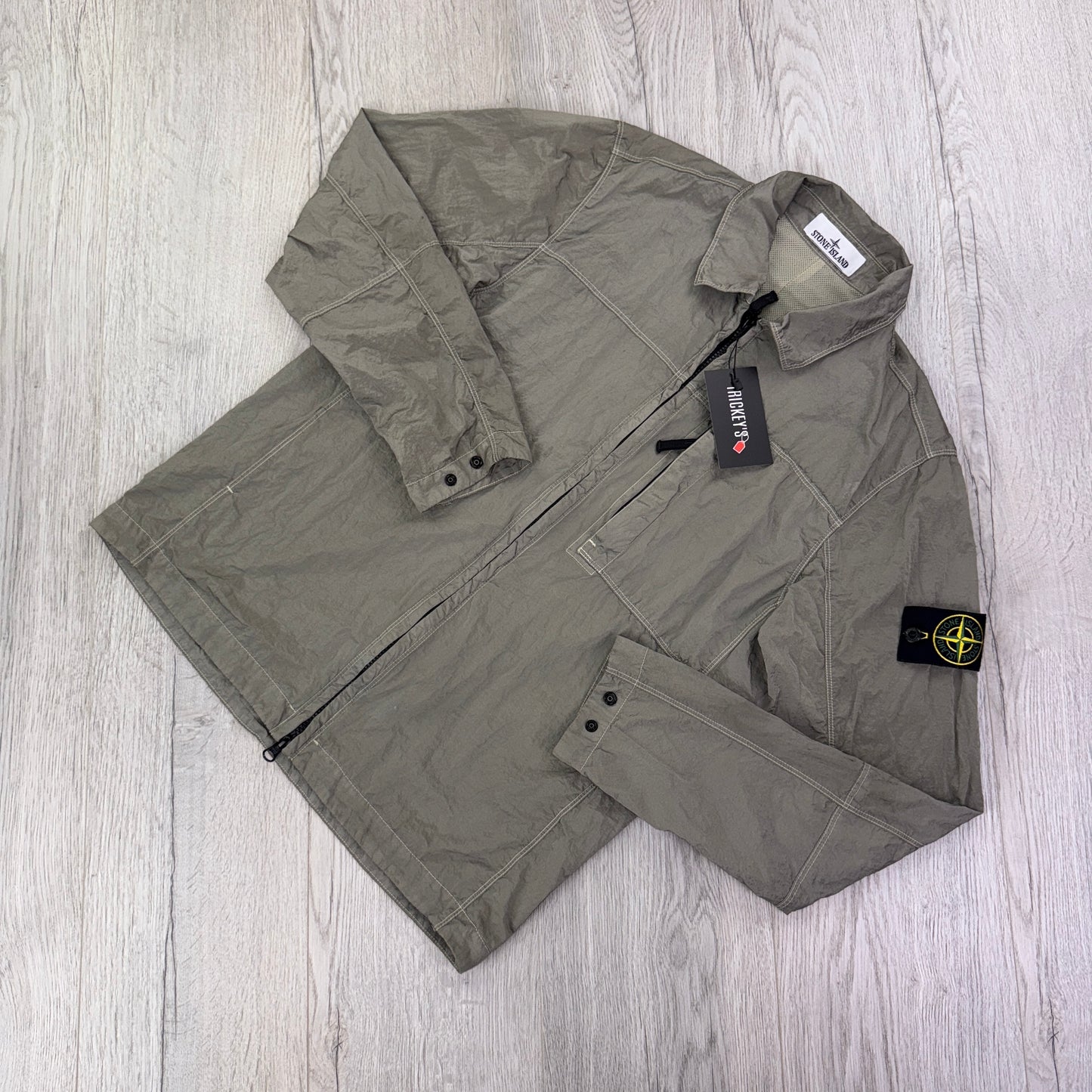 Stone Island Men’s Metal Nylon Zip-up Overshirt - Small