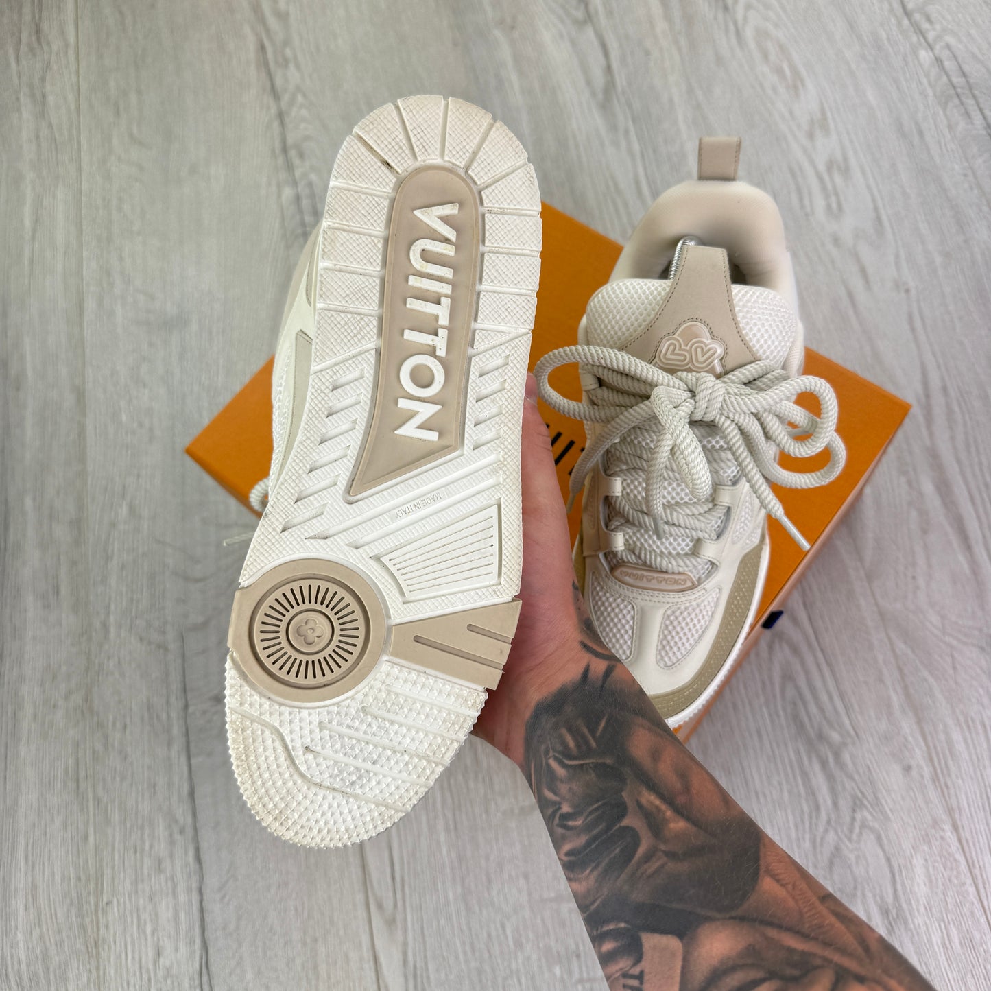 Louis Vuitton Men’s Beige Skate Trainers - Uk 7 (Fit 8)