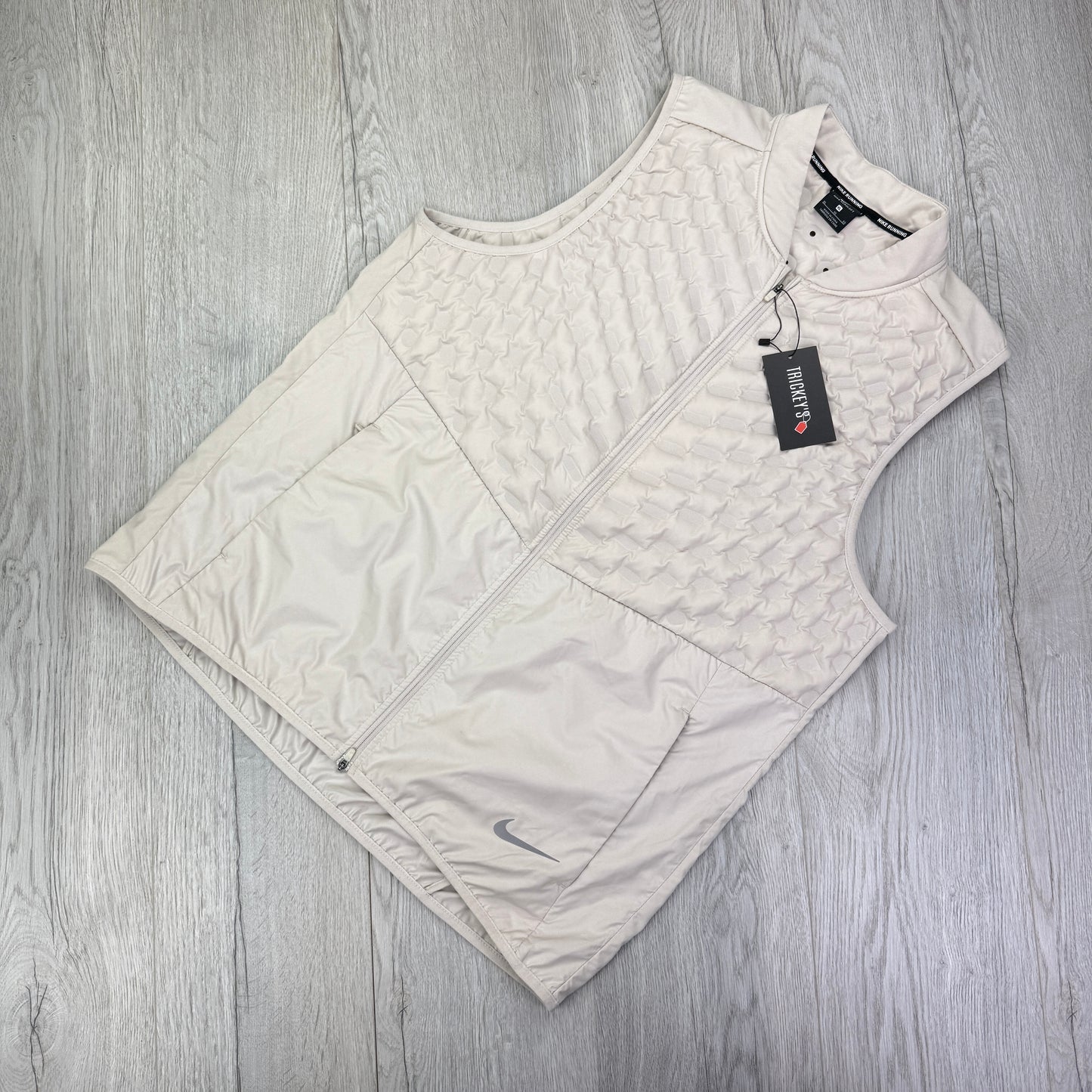 Nike Men’s Beige Zip-up Beige Vest Gilet - XL