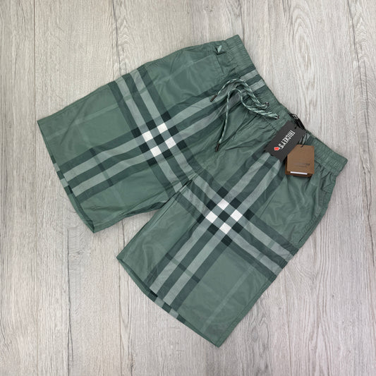 Burberry Men’s Khaki Check Swim Shorts - XXL