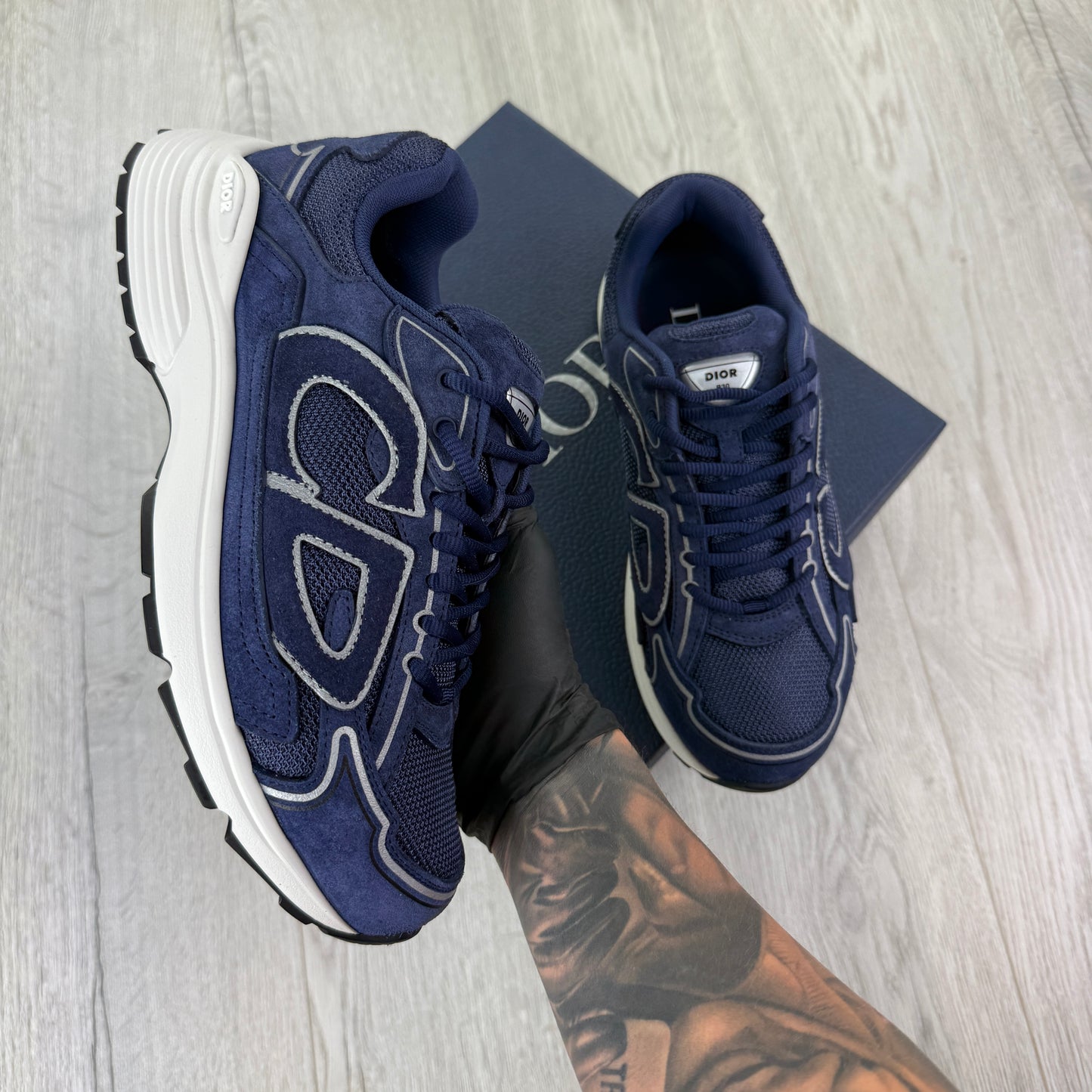 Dior B30 Men’s Full Suede Navy Trainers - 40 (Uk 6/6.5)
