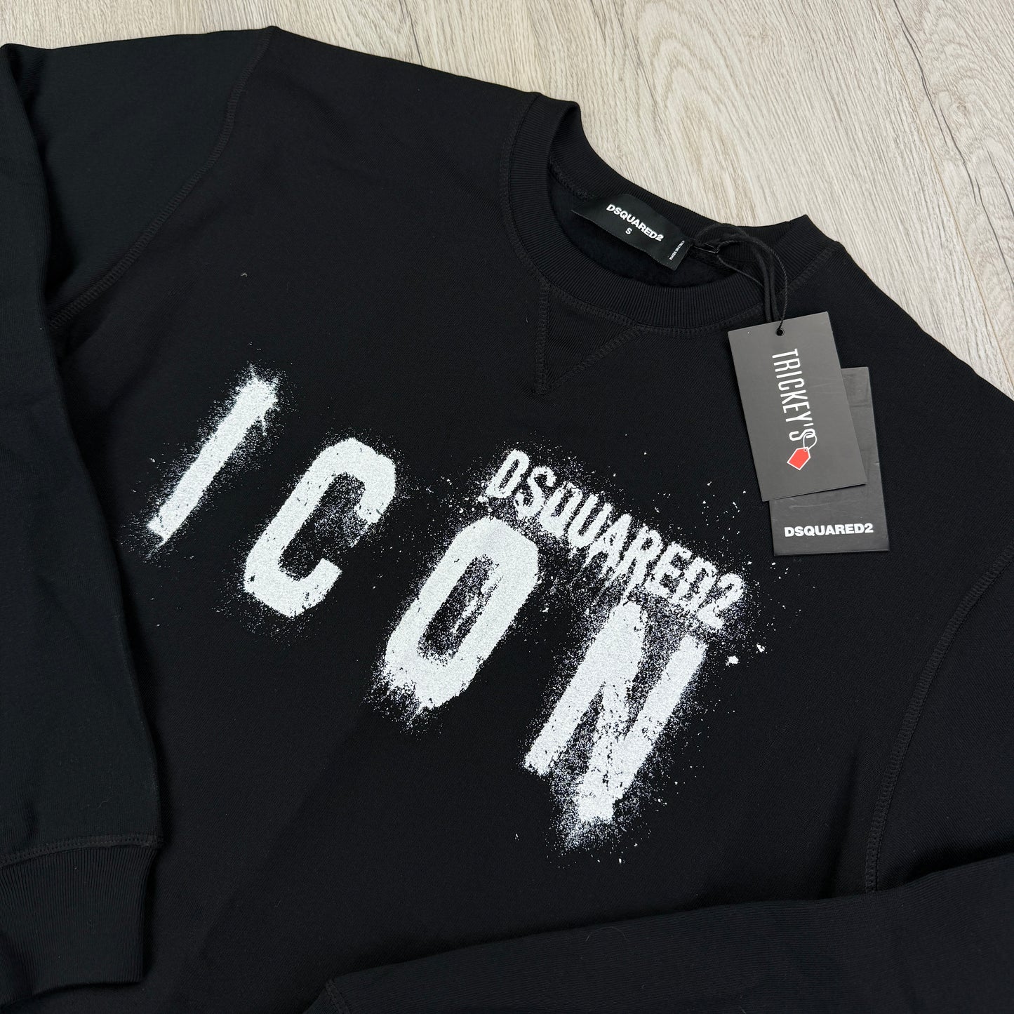 Dsquared2 Men’s Black Crewneck Jumper With Spray Logo