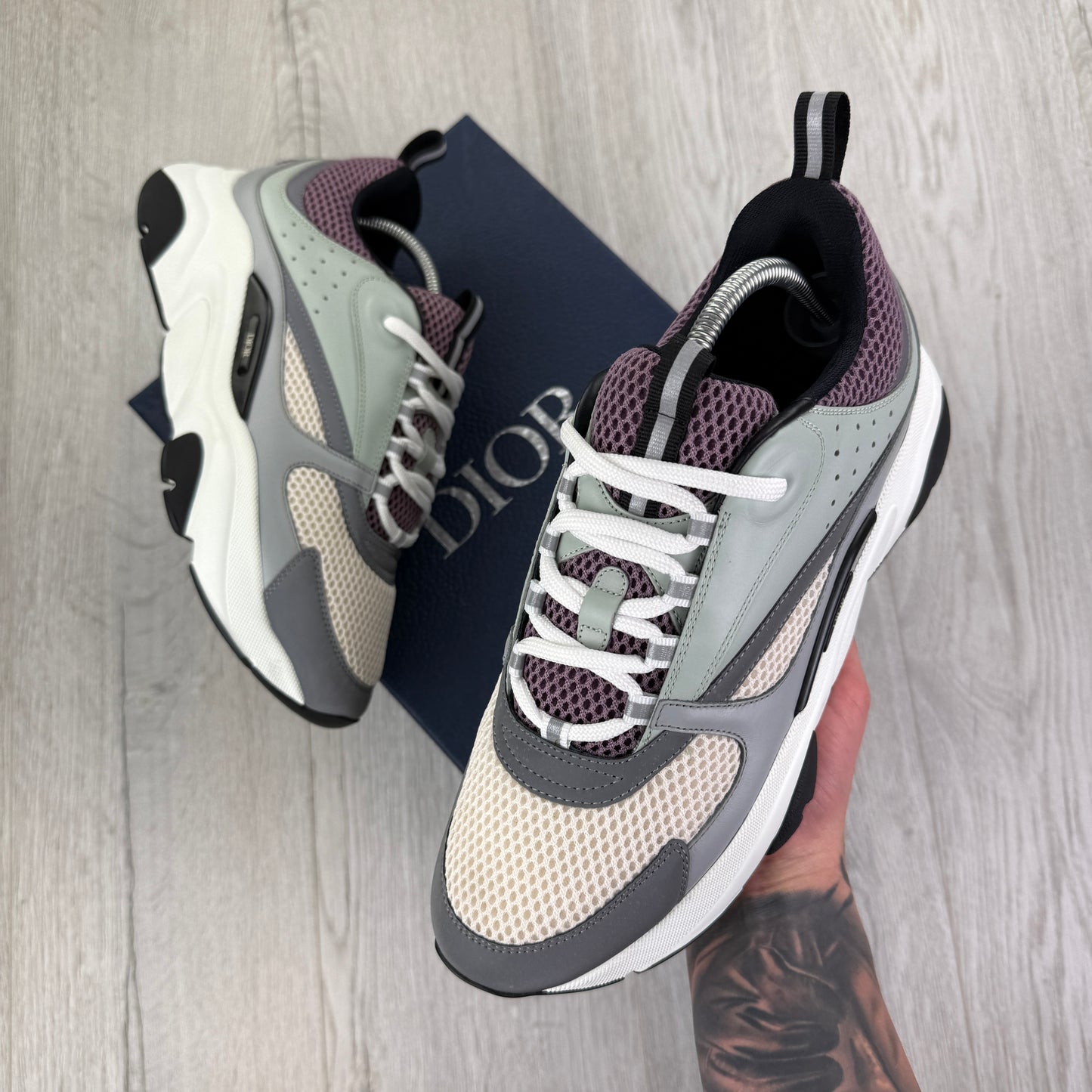 Dior B22 Men’s Lavender & Grey Trainers - 43 (Fit Uk 8.5)