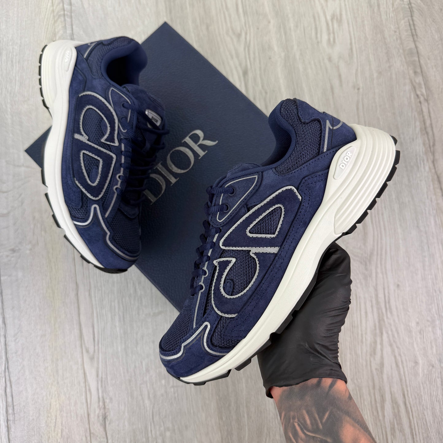 Dior B30 Men’s Full Suede Navy Trainers - 40 (Uk 6/6.5)