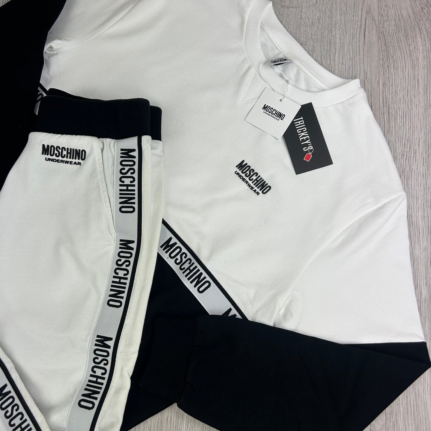 Moschino Women’s Black & White Taped Full Tracksuit
