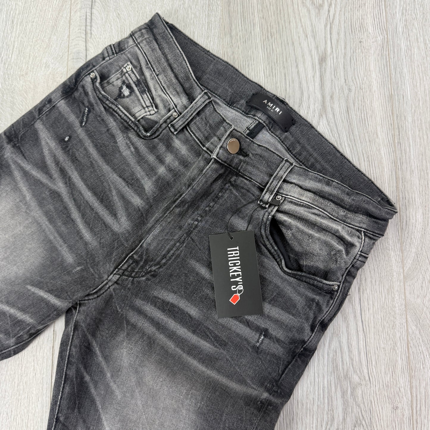 Amiri Men’s Grey Denim Black Jeans - Uk 31