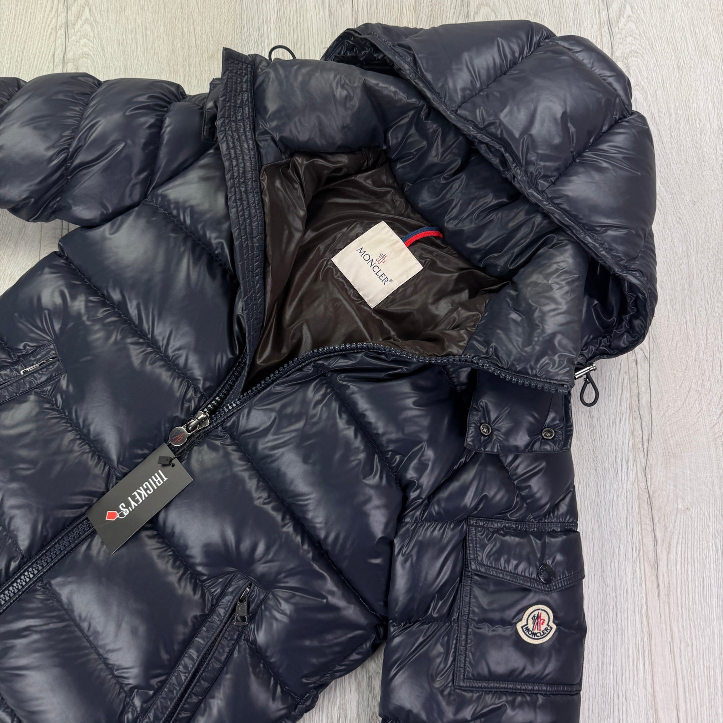 Moncler Men’s Navy Maya Zip-up Down Jacket - Size 0