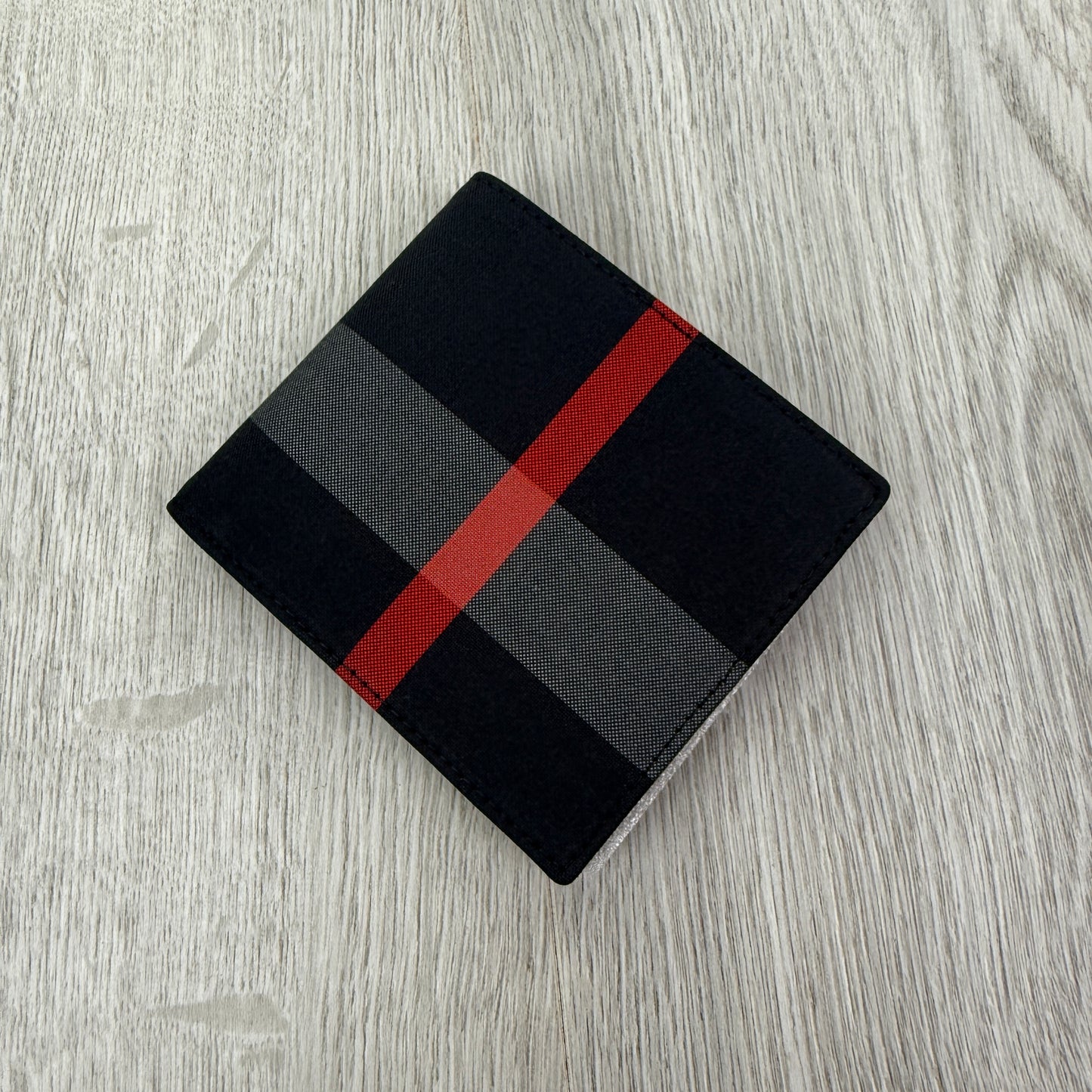 Burberry Men’s Exaggerated Check Bifold Wallet