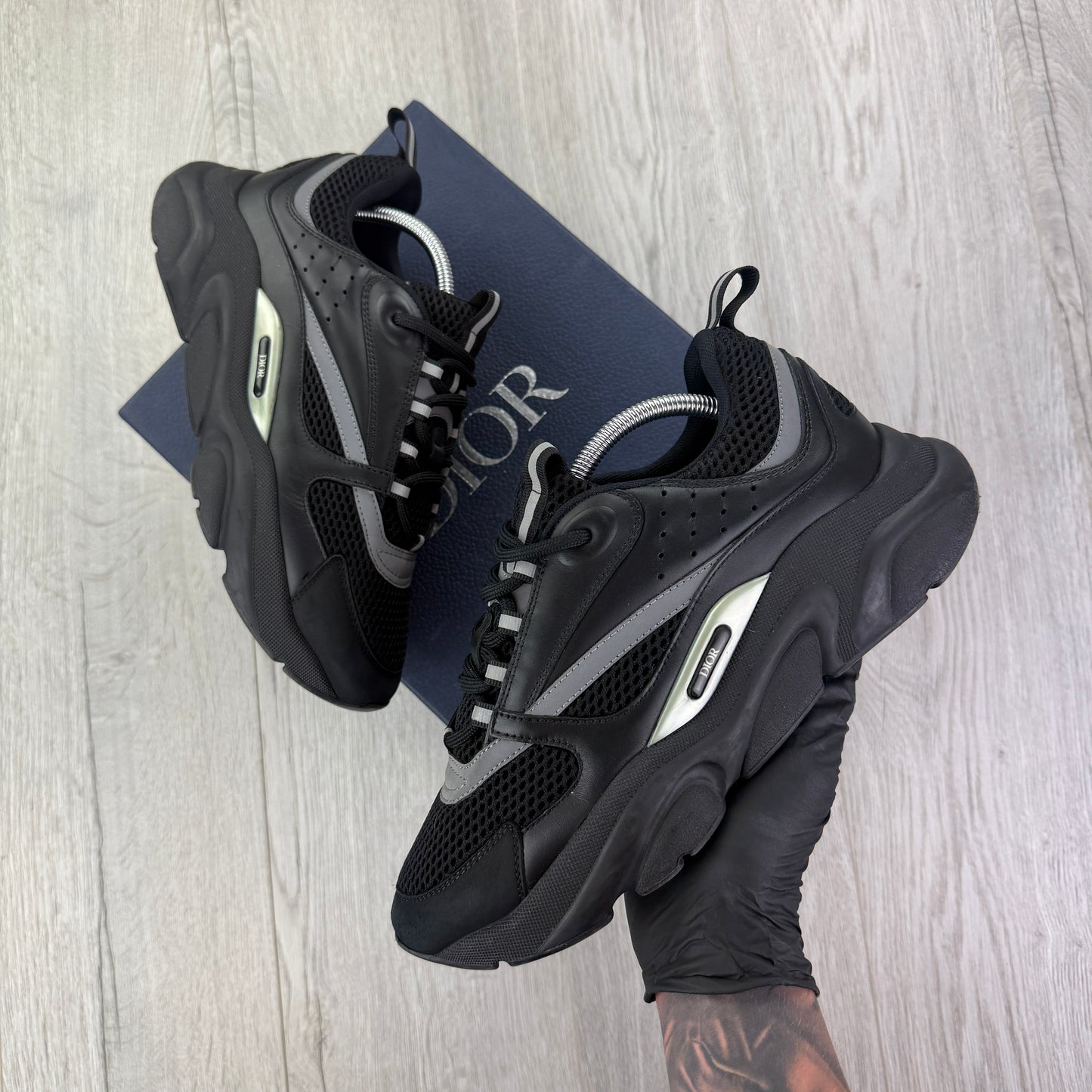 Dior B22 Men’s Triple Black Runners - 43 (Fit Uk 8.5)