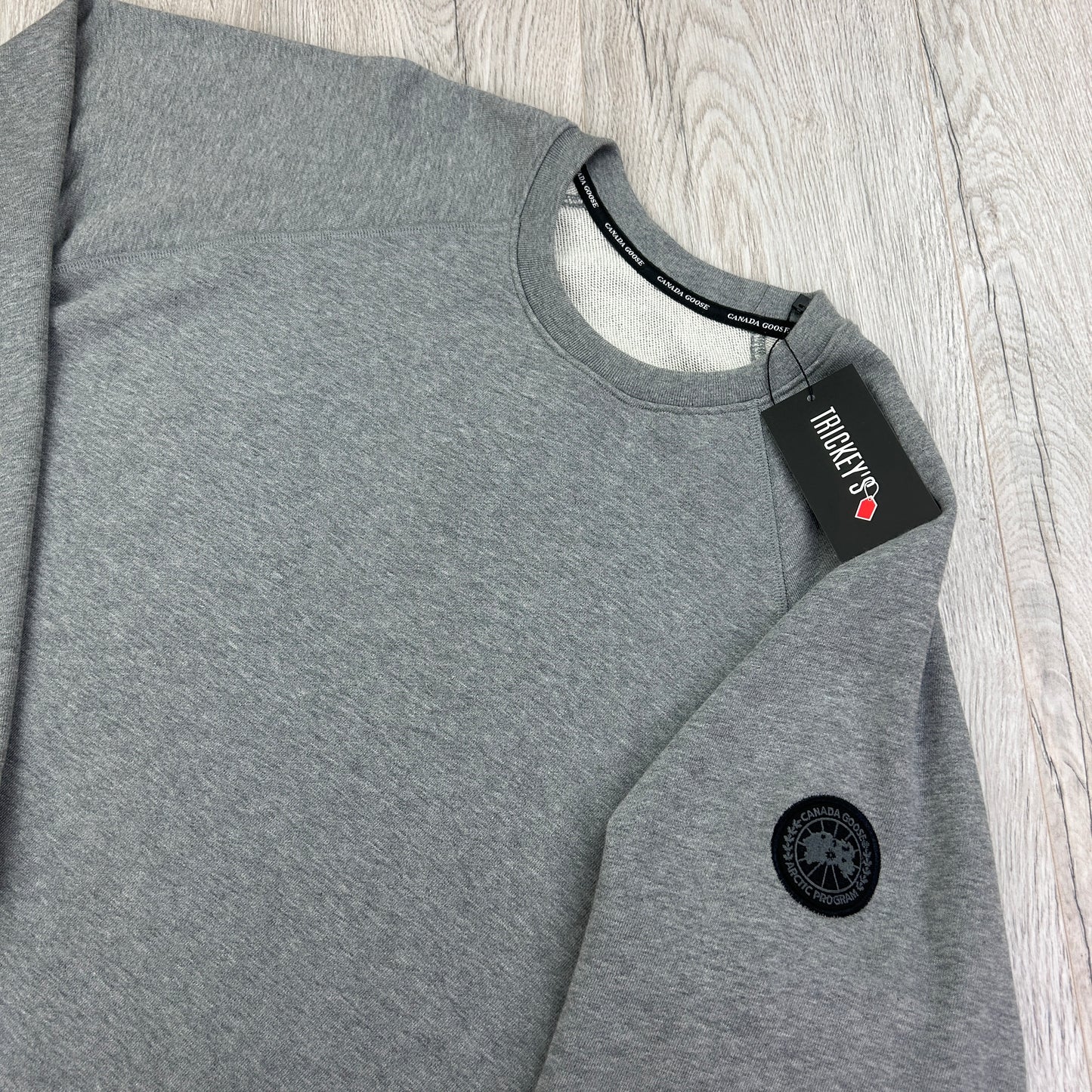Canada Goose Men’s Grey Black Badge Crewneck Jumper - XXL