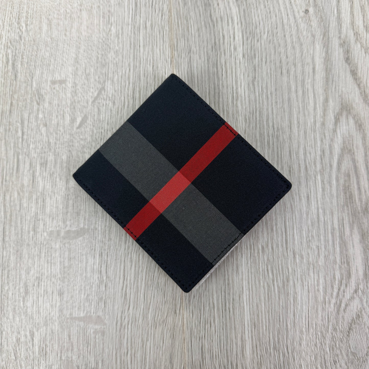 Burberry Men’s Exaggerated Check Bifold Wallet