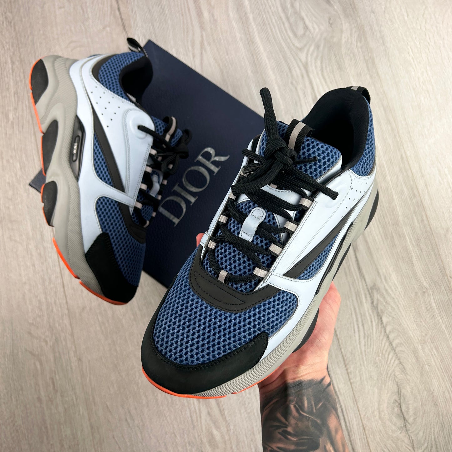 Dior B22 Light Blue Runners Orange Bottom - 41 (Fit Uk 7)