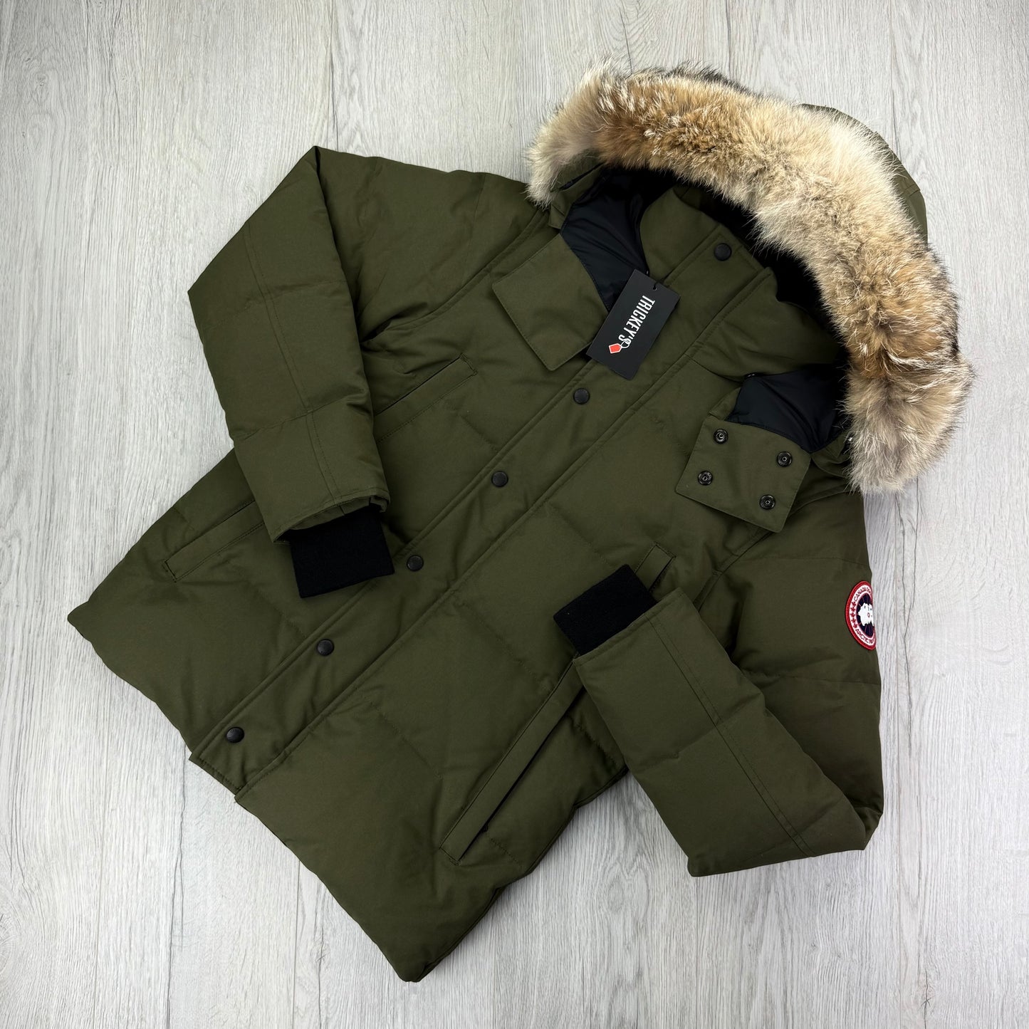 Canada Goose Men’s Khaki Green Wyndham Parker Jacket - Small Fusion