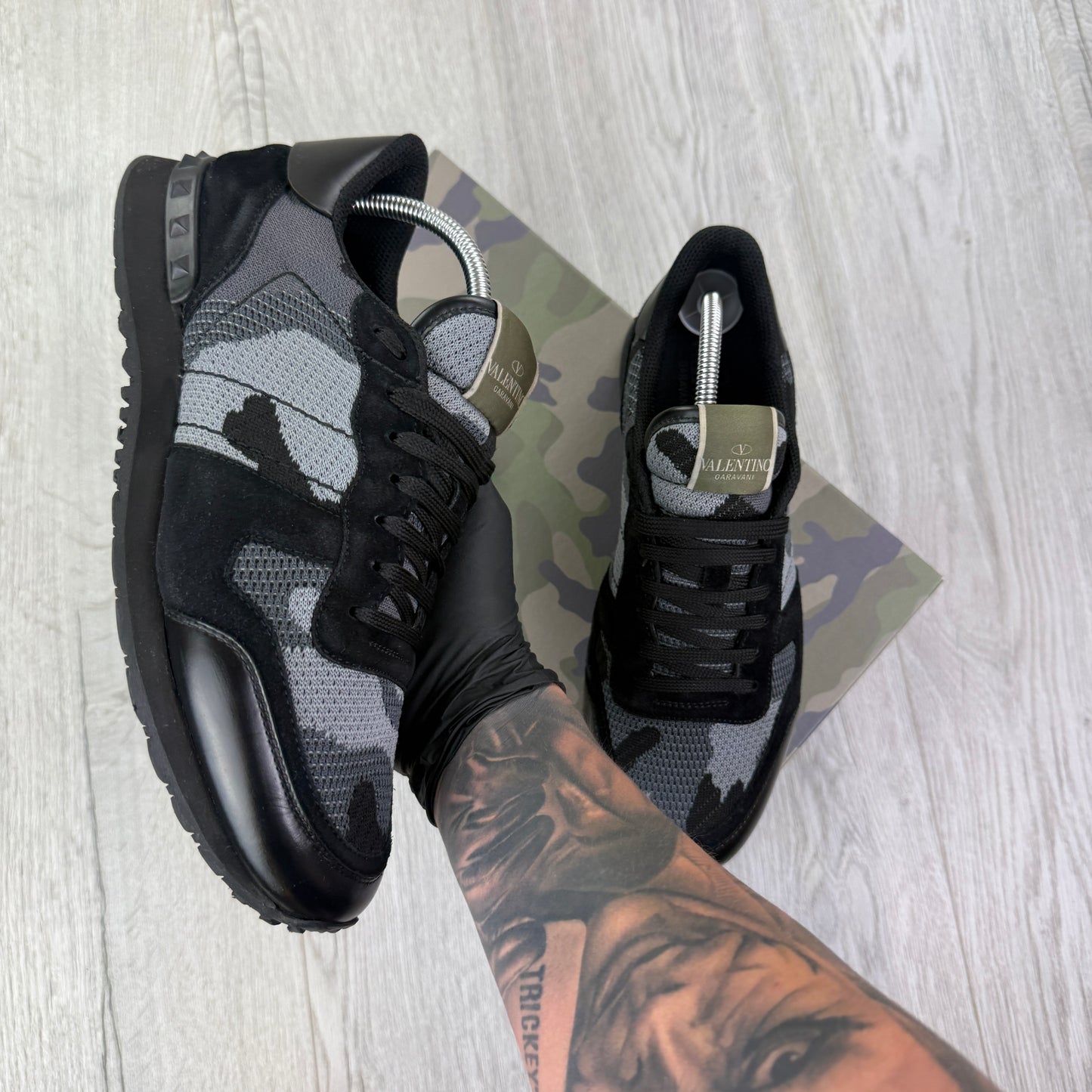 Valentino Men’s Black Camo Mesh Rockrunner