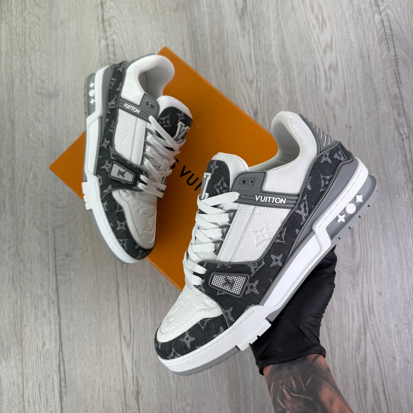 Louis Vuitton Men’s Grey White Sneakers - Uk 9 (Fit 10)