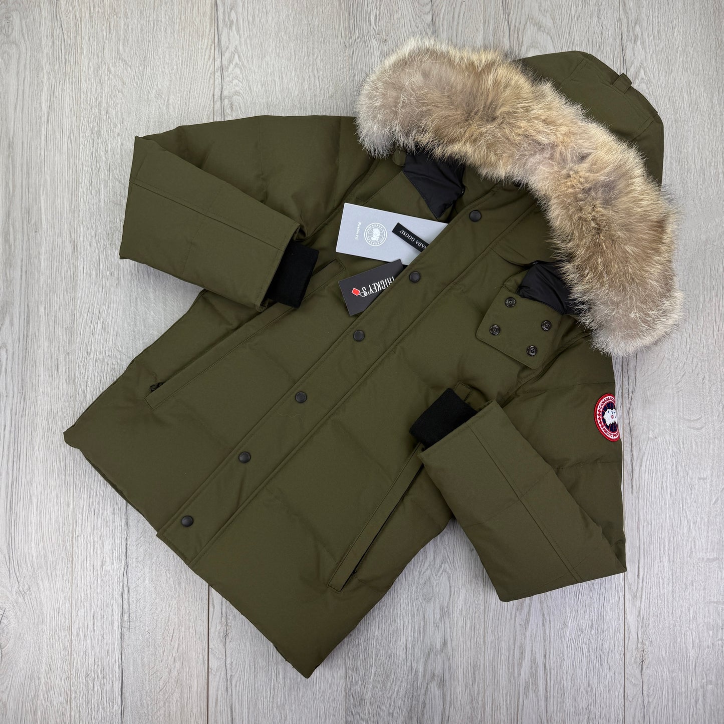 Canada Goose Men’s Khaki Green Wyndham Parker Jacket - Small Fusion