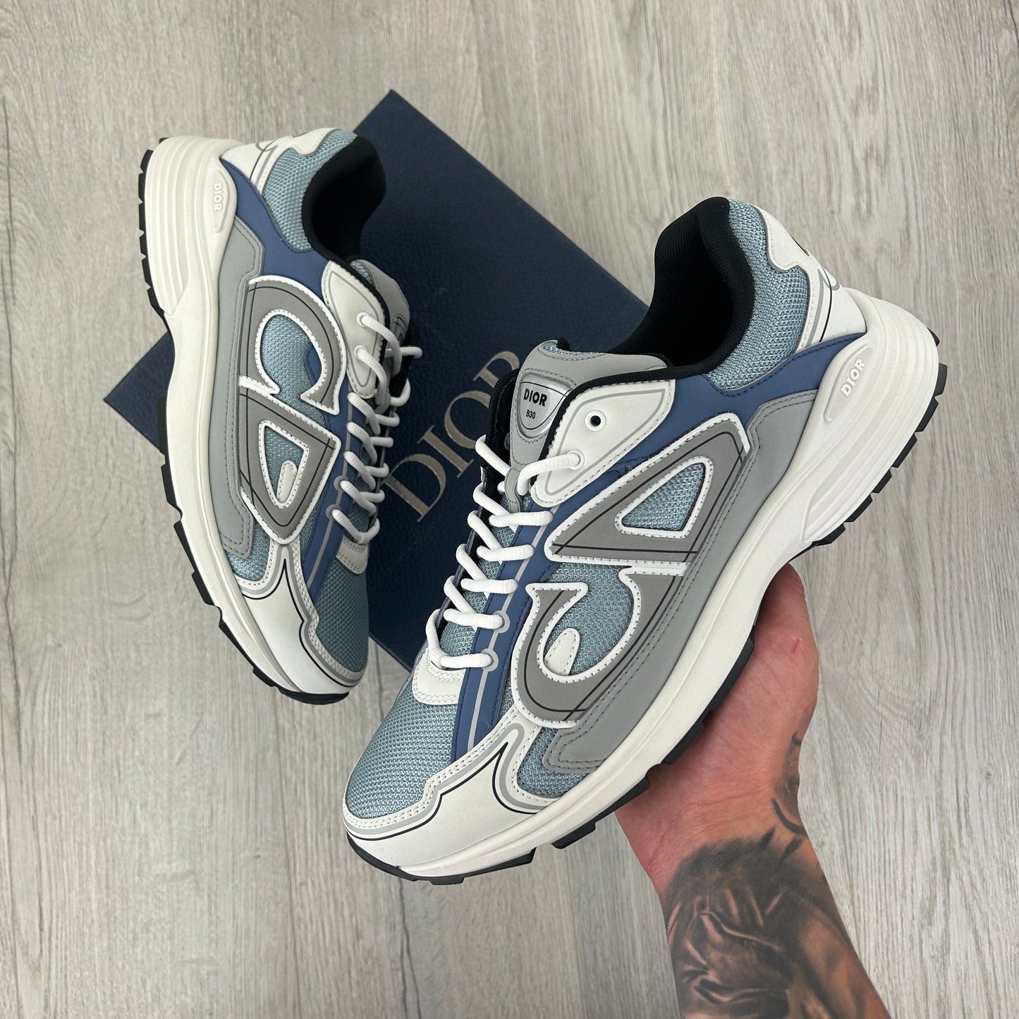 Dior B30 Men’s Baby Blue & White Trainers - 44 (Fit Uk 10)