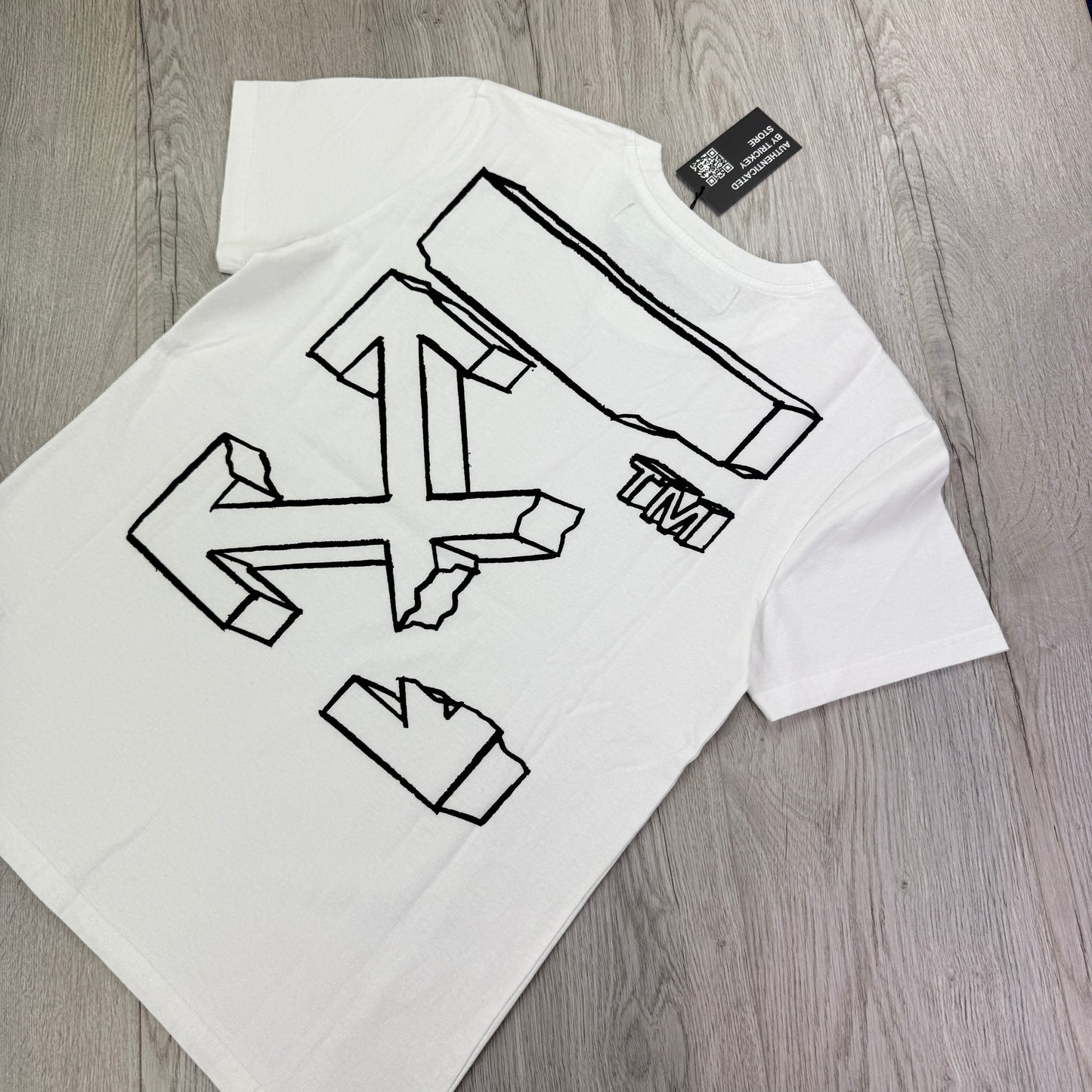 Off White Men’s ‘Mykonos’ White T-shirt - Medium