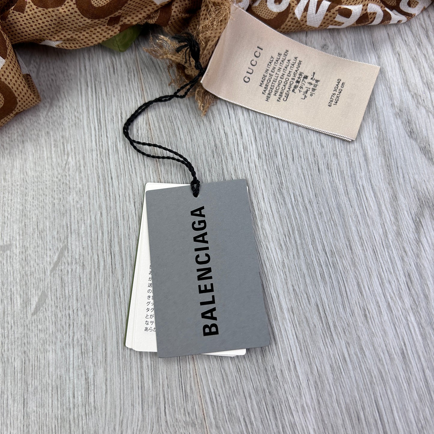 Gucci x Balenciaga Beige The Hacker Proiect Maxi GG Print Silk Shawl
