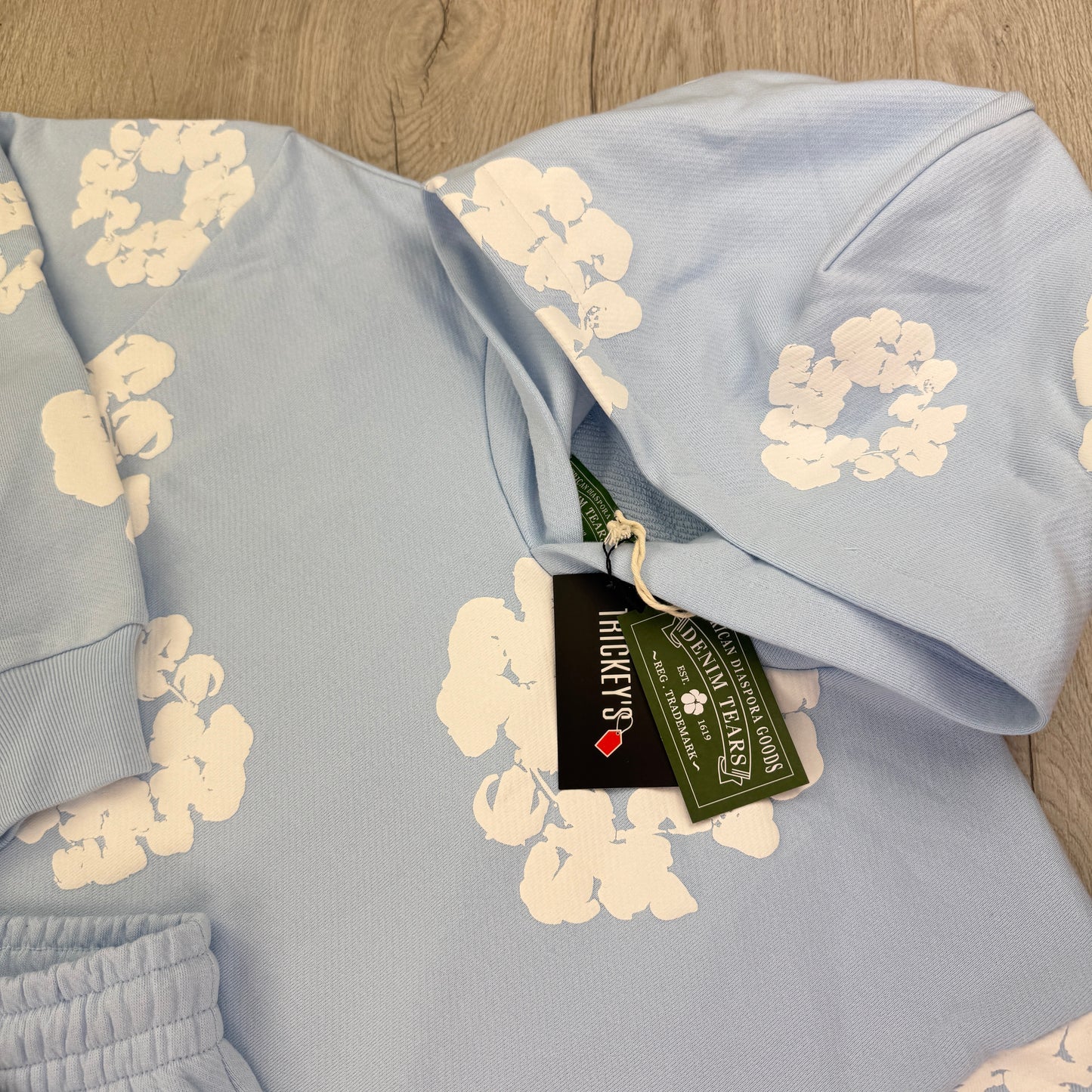 Denim Tears Men’s Baby Blue Shorts & Hoodie Set