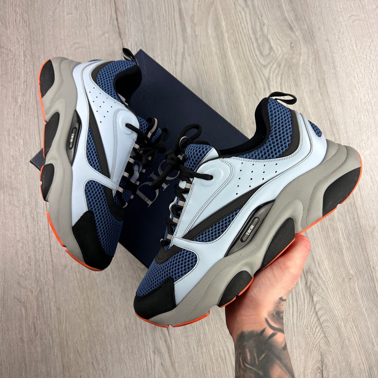 Dior B22 Light Blue Runners Orange Bottom - 41 (Fit Uk 7)
