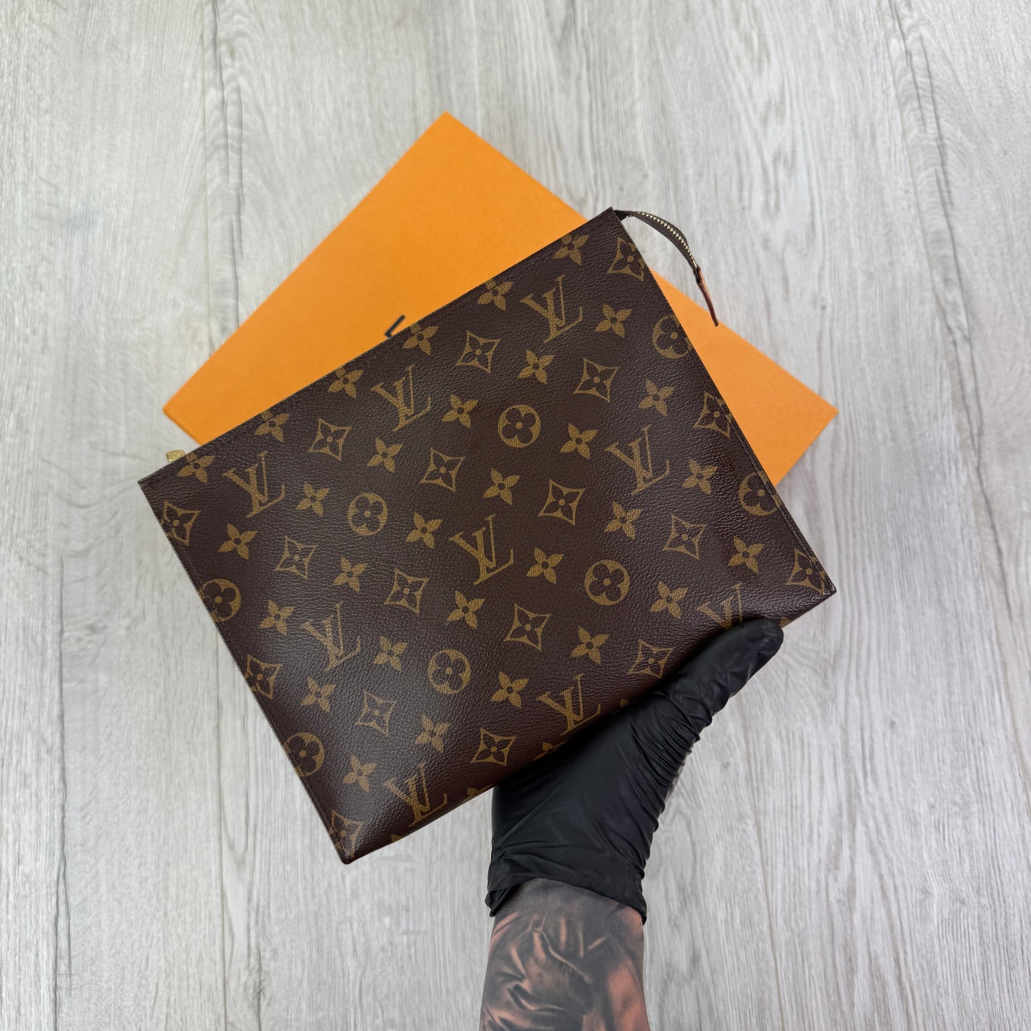 Louis Vuitton Brown Monogram Pochette Clutch Bag