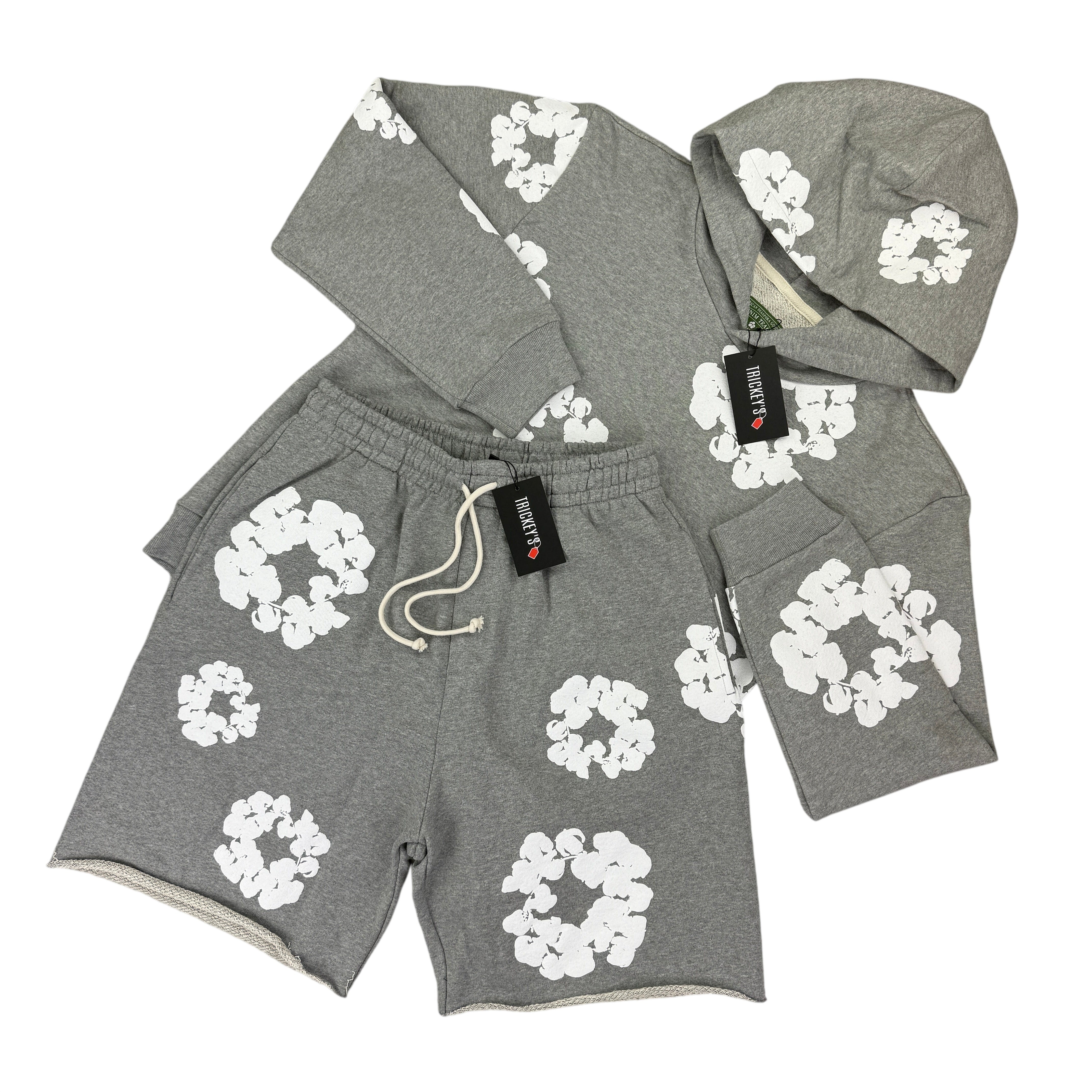 Denim Tears Men's Grey Shorts & Hoodie Set – Trickey.store