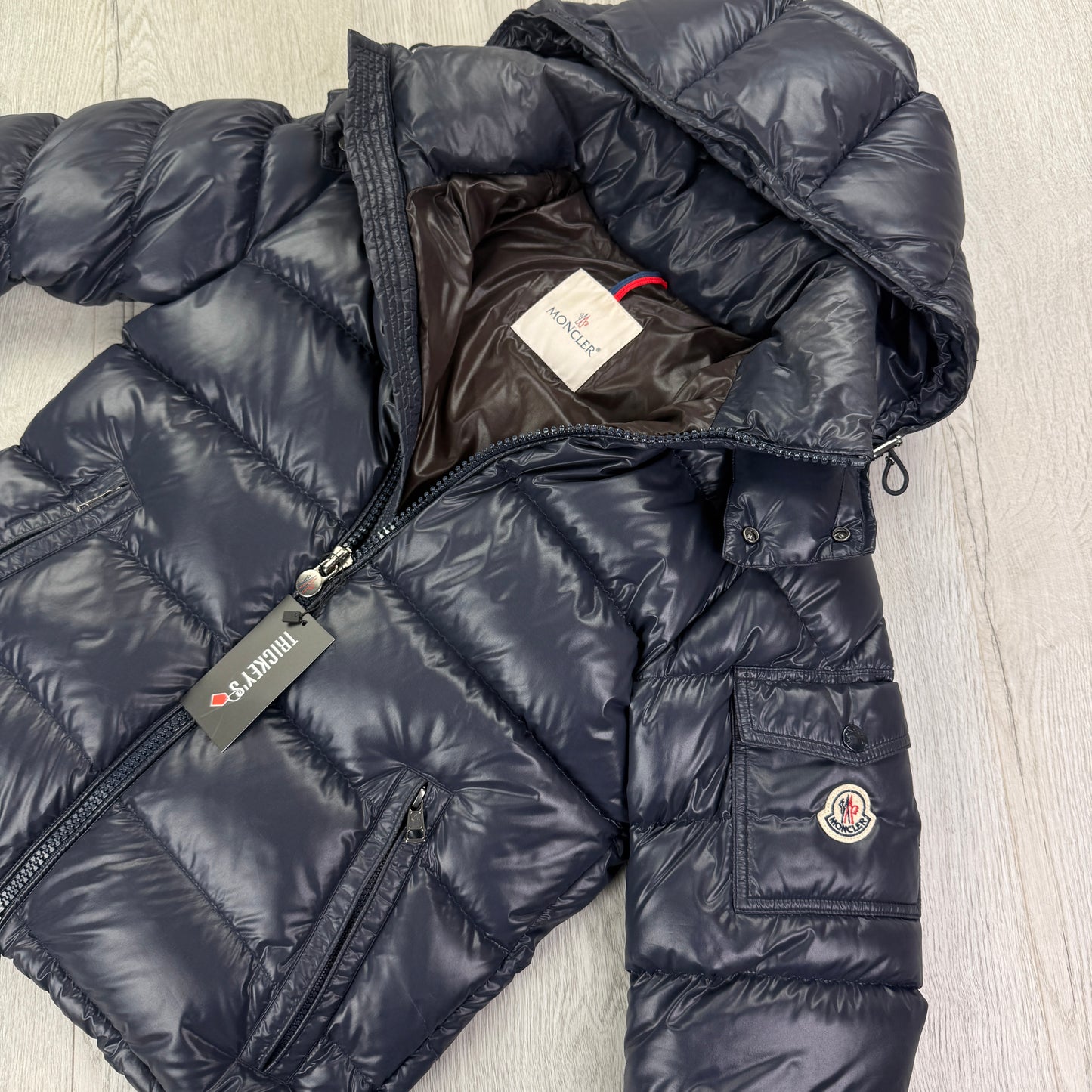 Moncler Men’s Navy Maya Zip-up Down Jacket - Size 0