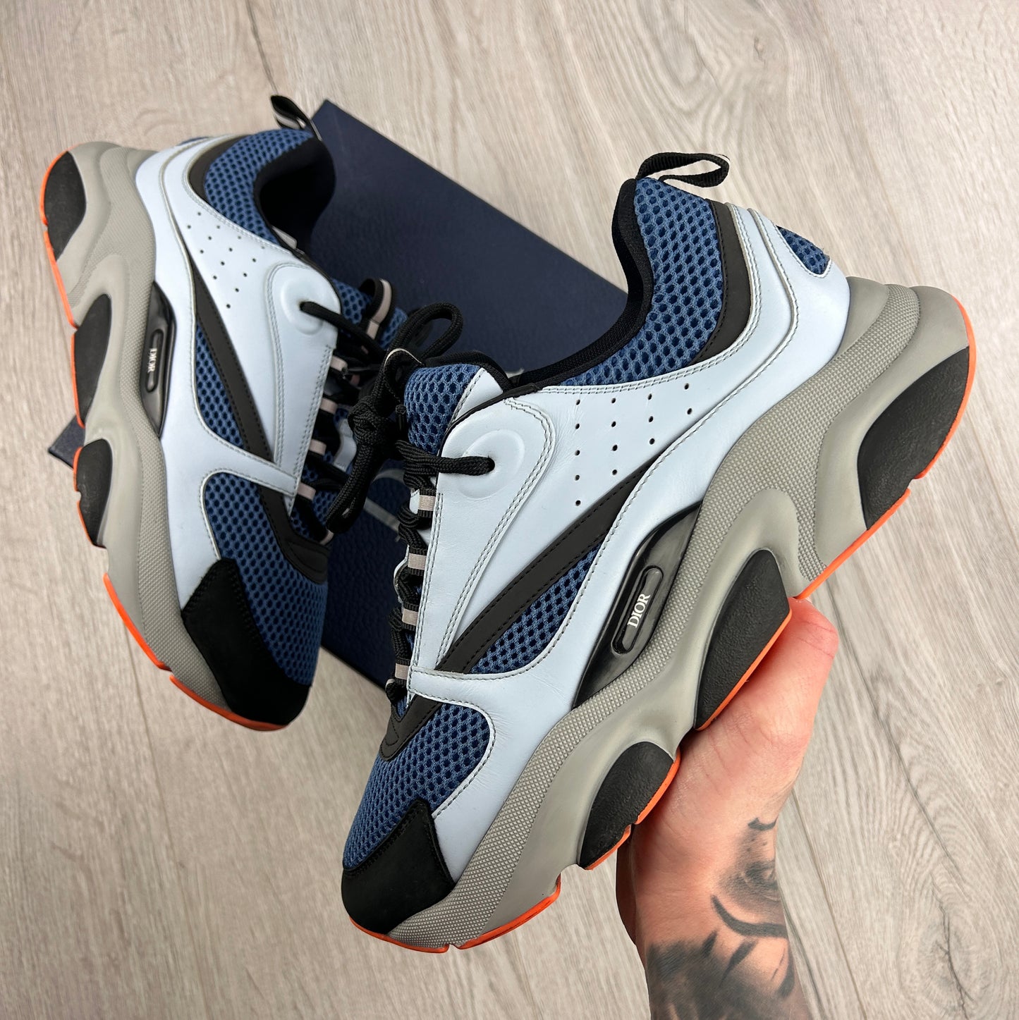 Dior B22 Light Blue Runners Orange Bottom - 41 (Fit Uk 7)