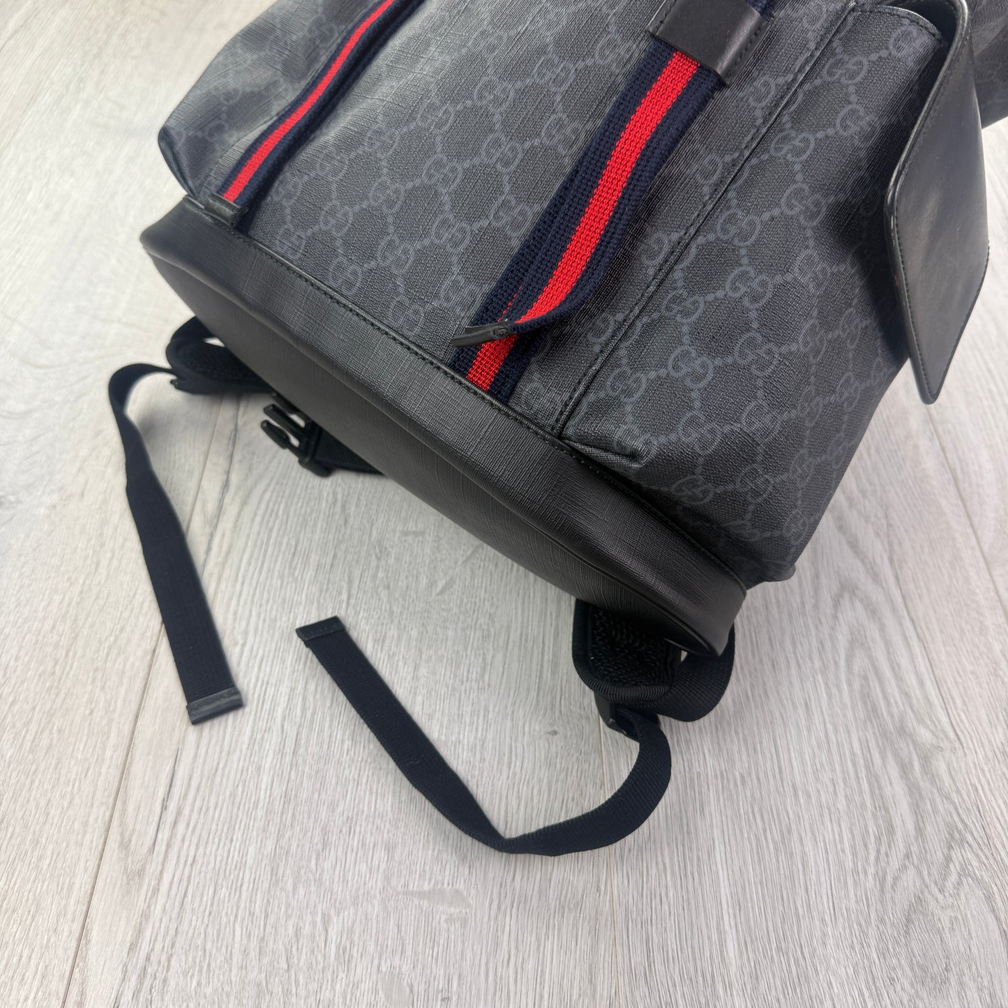 Gucci Black GG Supreme Canvas Sherry Line Backpack