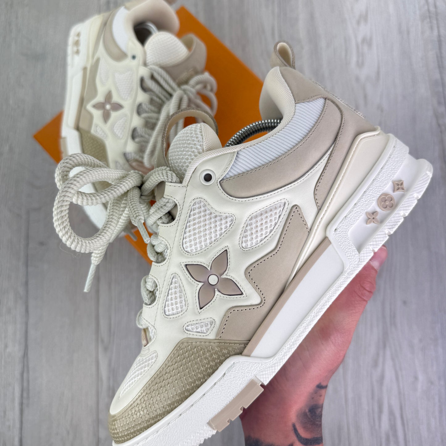 Louis Vuitton Men’s Beige Skate Trainers - Uk 7 (Fit 8)