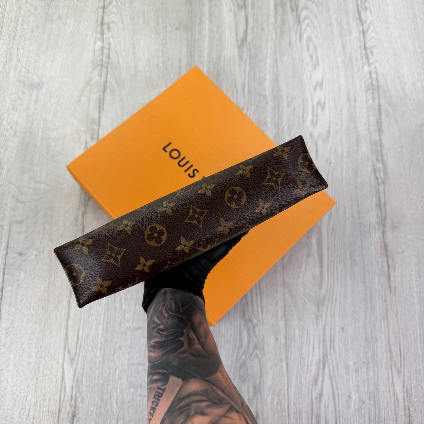 Louis Vuitton Brown Monogram Pochette Clutch Bag