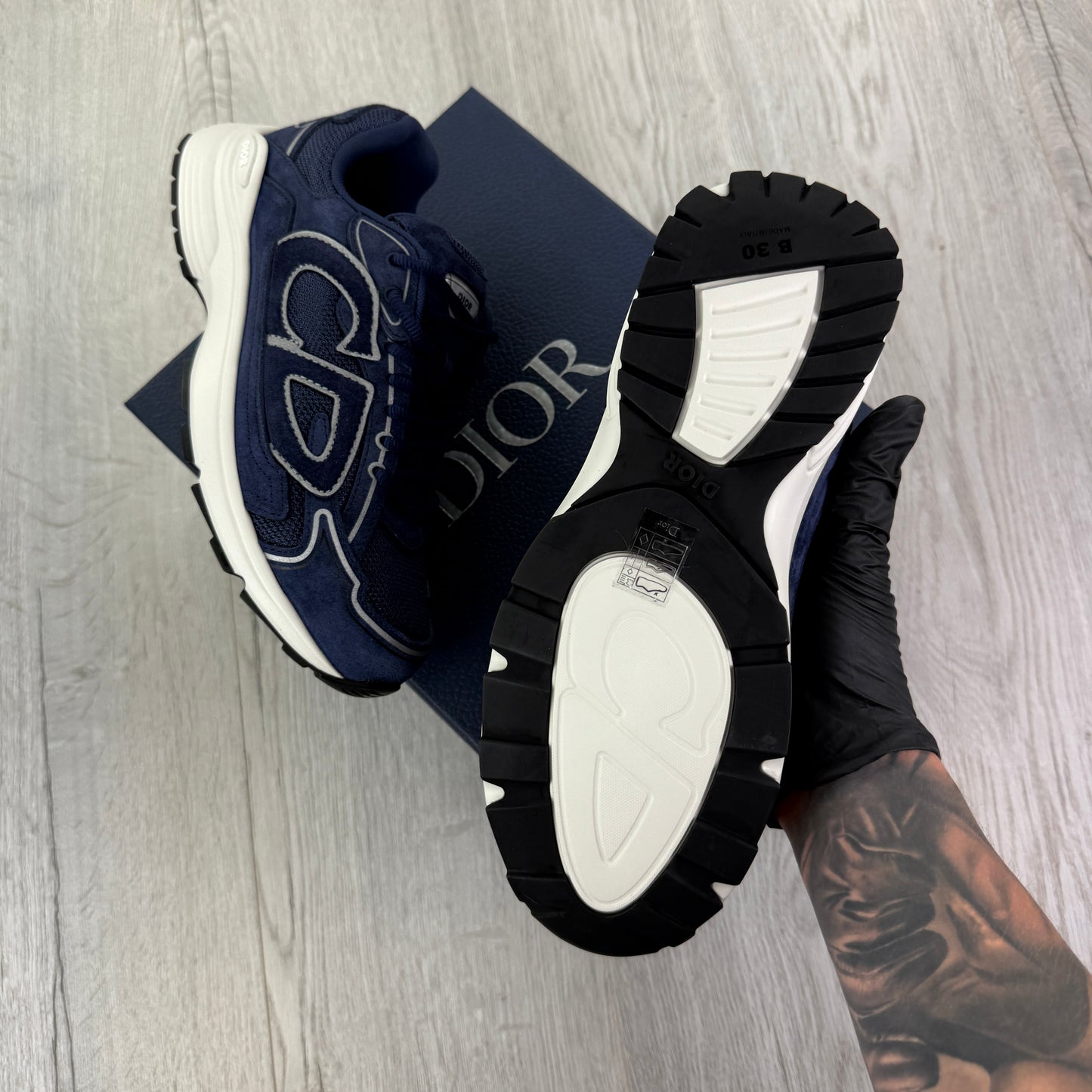 Dior B30 Men’s Full Suede Navy Trainers - 40 (Uk 6/6.5)