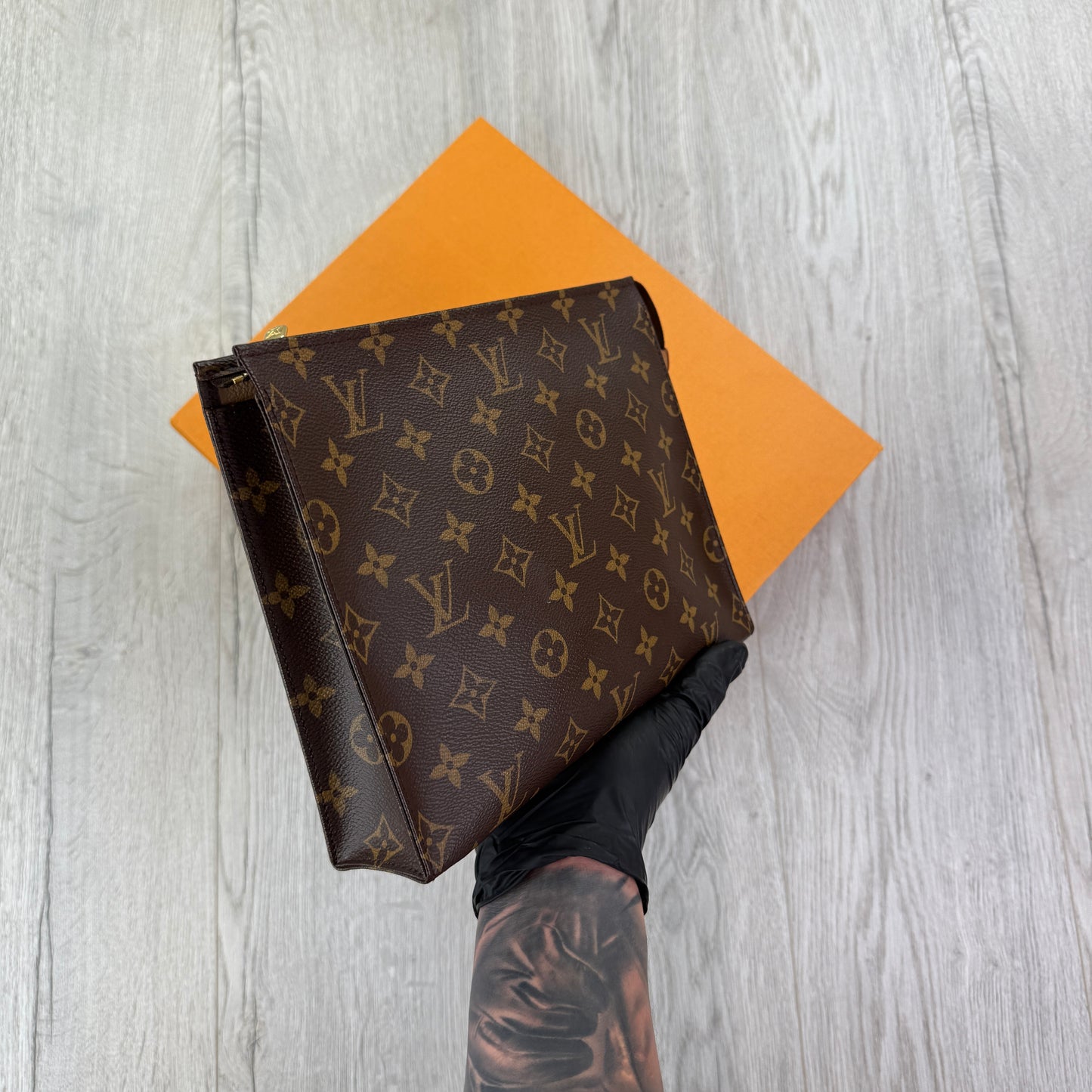 Louis Vuitton Brown Monogram Pochette Clutch Bag