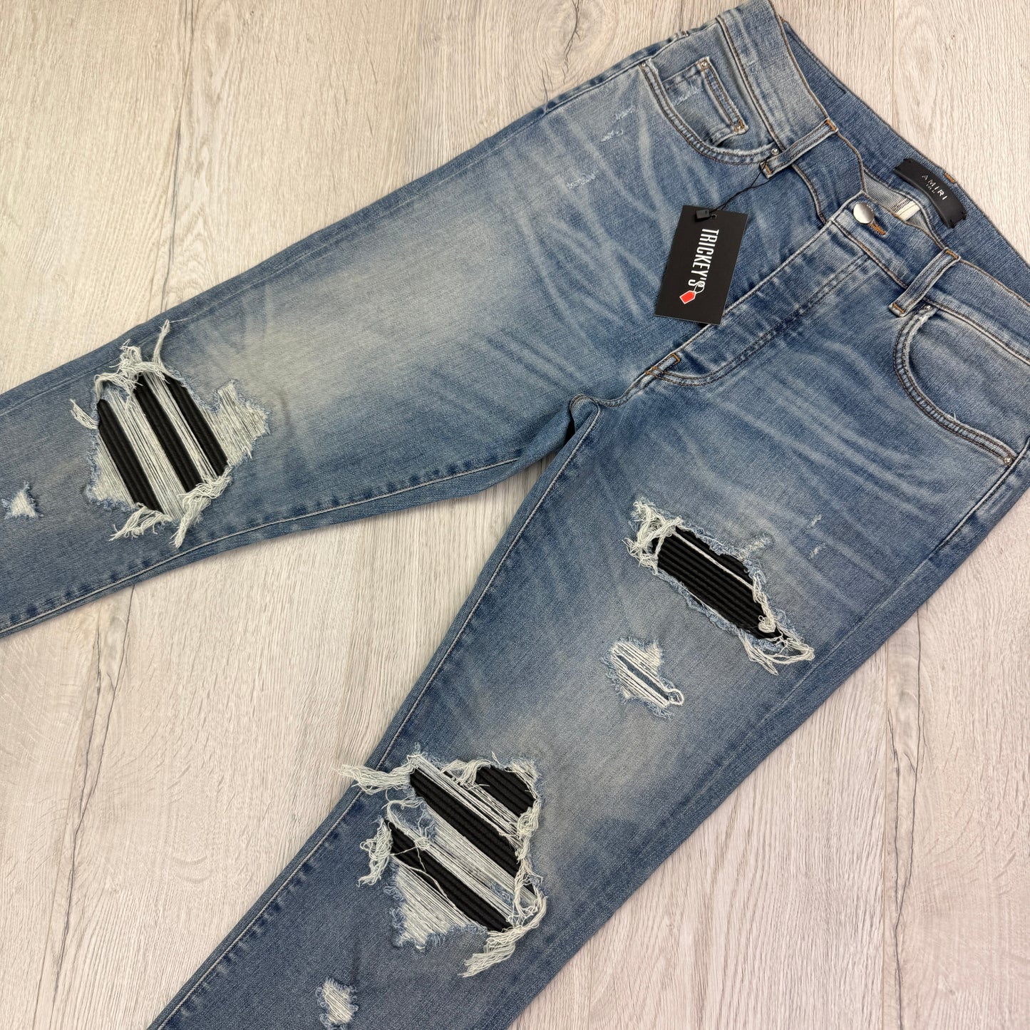 Amiri MX1 Denim Distressed Ripped Jeans - Uk 34