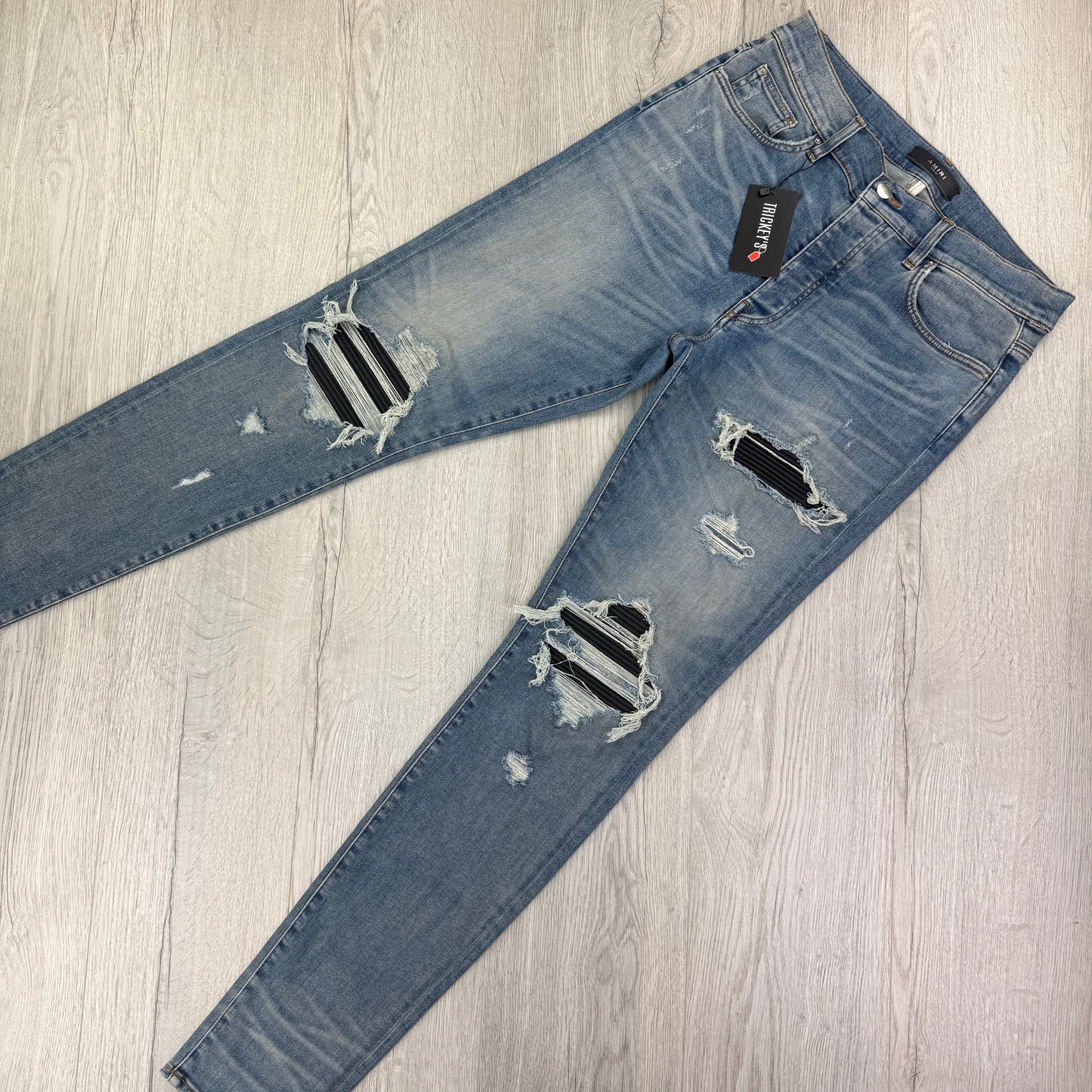 Amiri MX1 Denim Distressed Ripped Jeans - Uk 34
