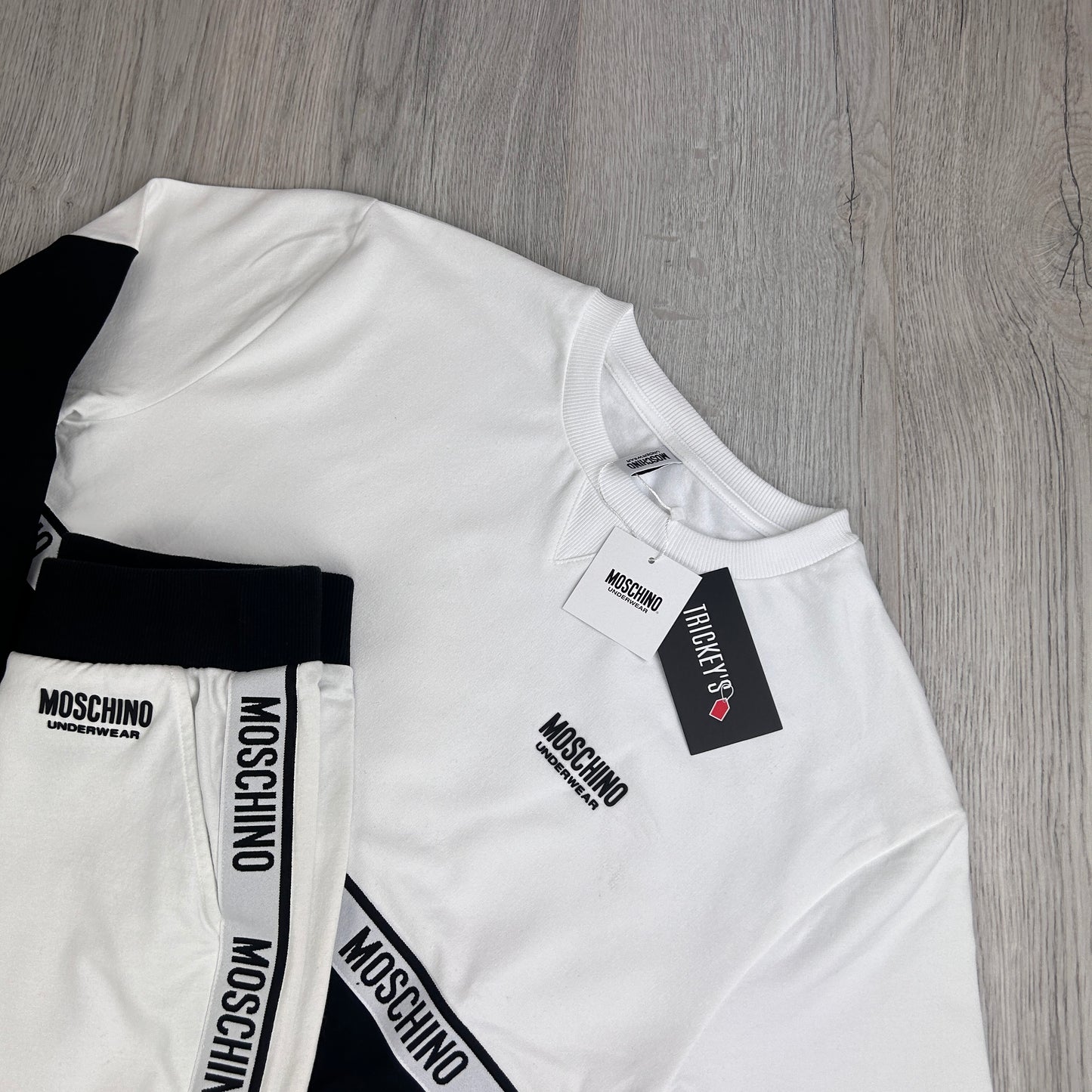 Moschino Women’s Black & White Taped Full Tracksuit