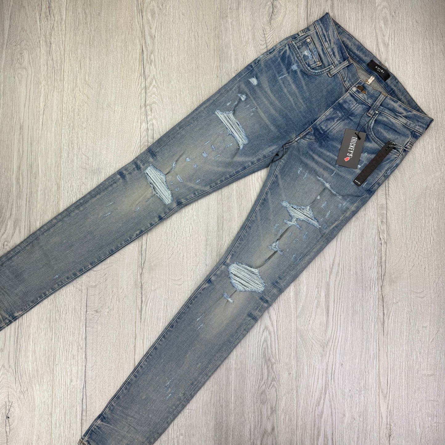 Amiri Men’s Blue Thrasher Clay Indigo Ripped Jeans
