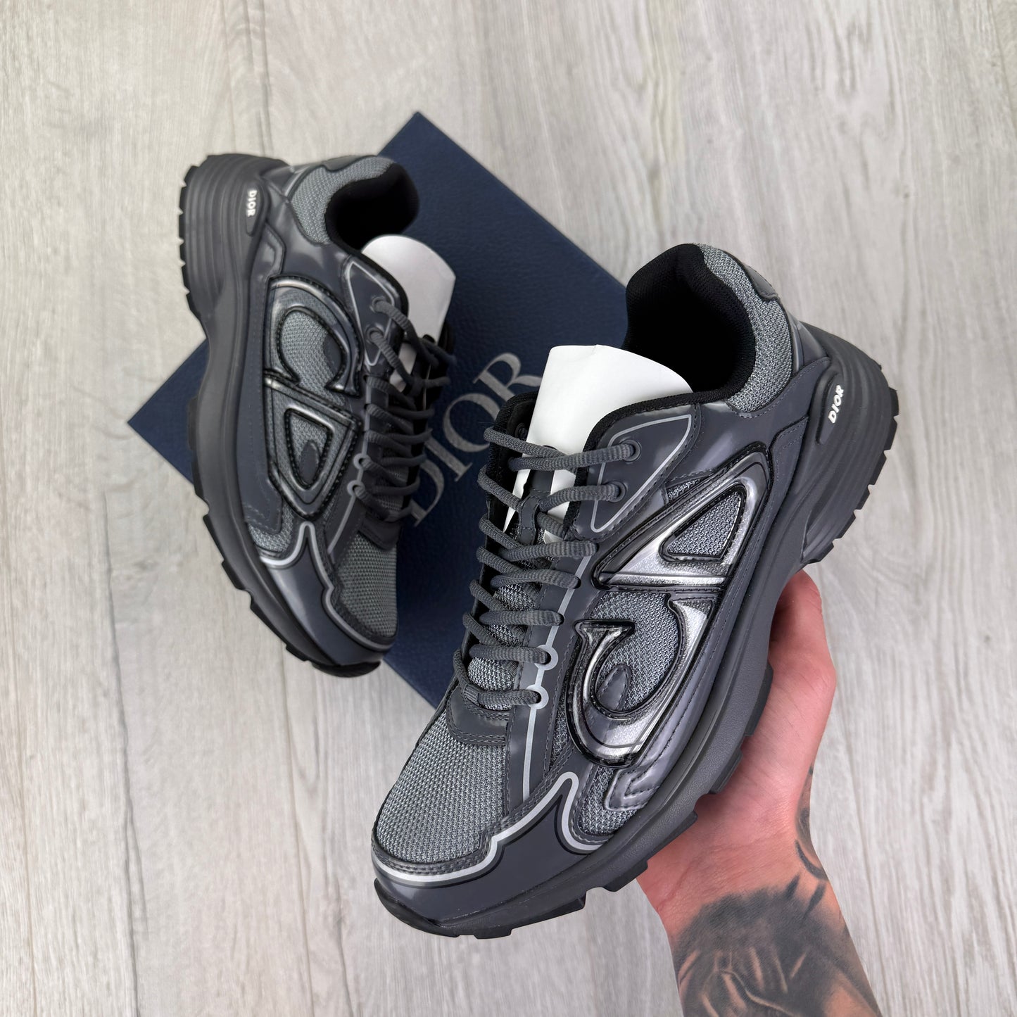 Dior B30 Men’s Grey Countdown Trainers - Uk 7